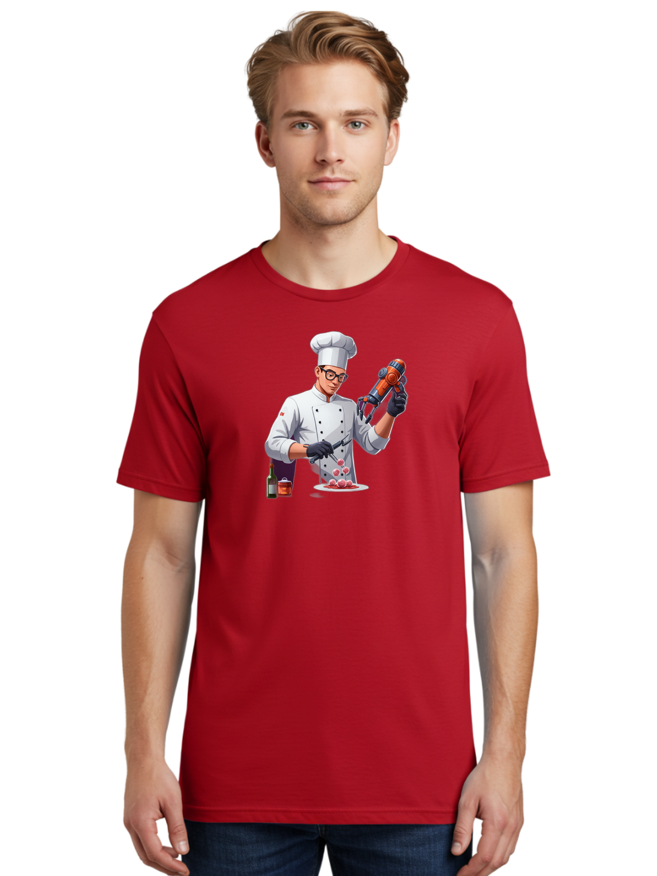 Chef-With-Meatball-Gun Men'S Graphic Tee, 100% Cotton, Comfortable Casual Summer Wear, Machine Washable, Vintage Camera, Old Camera, Antique Camera, Black Camera, Classic Photography, Photography Equipment, Nostalgic Device, Film Camera, Bag278