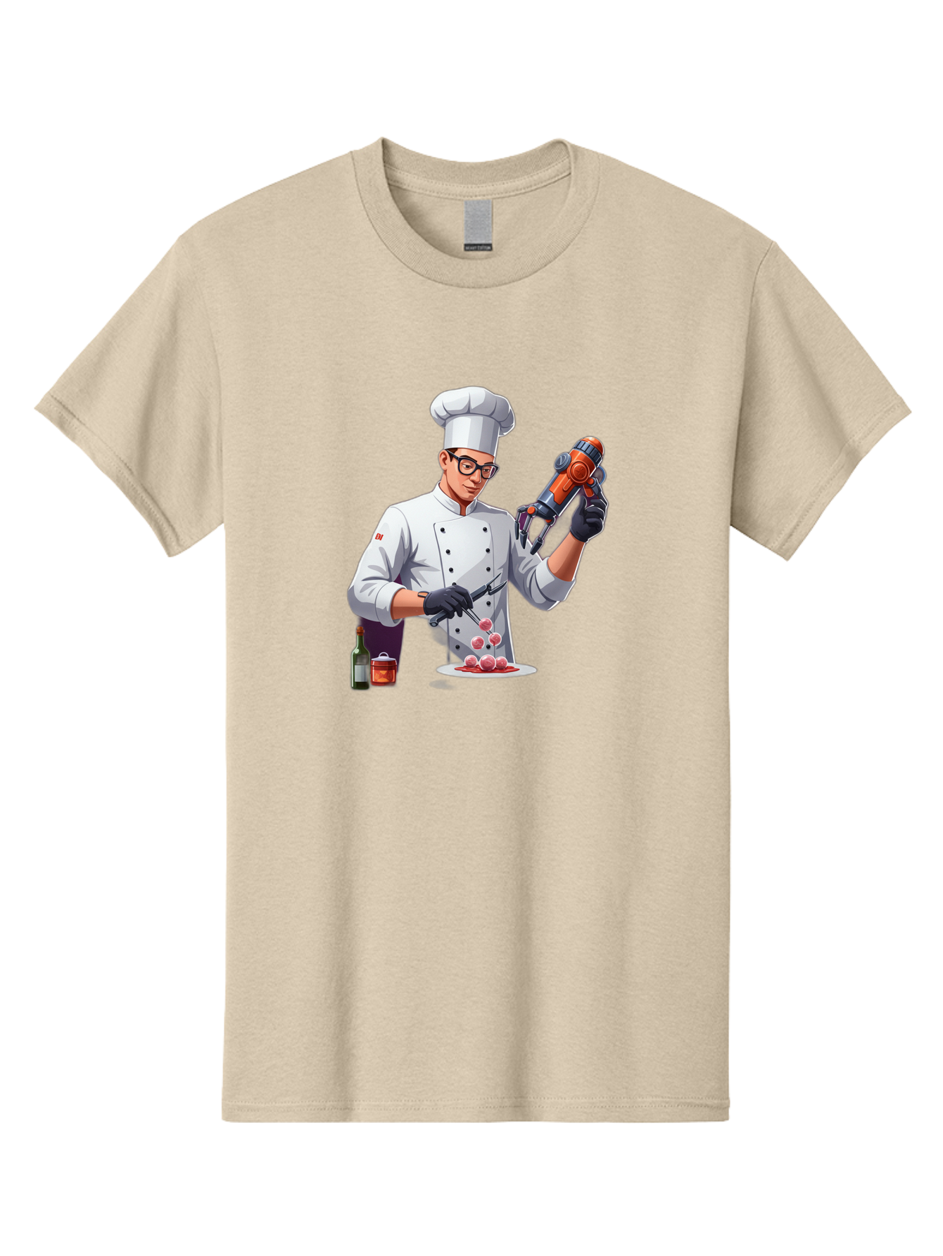 Chef-With-Meatball-Gun Men'S Graphic Tee, 100% Cotton, Comfortable Casual Summer Wear, Machine Washable, Vintage Camera, Old Camera, Antique Camera, Black Camera, Classic Photography, Photography Equipment, Nostalgic Device, Film Camera, Bag278