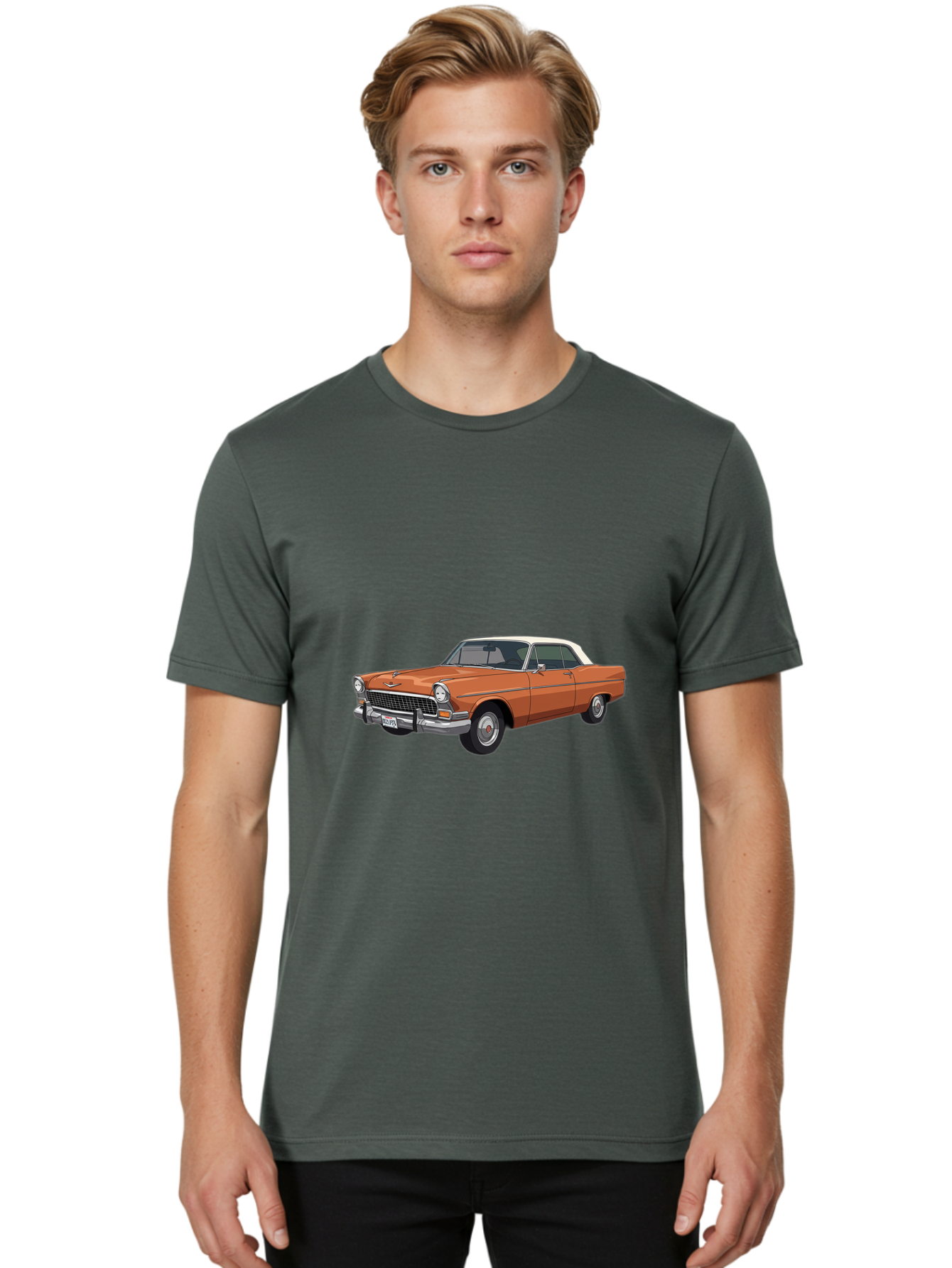 Chevrolet-Bel-Air Men'S Graphic Tee, 100% Cotton, Comfortable Casual Summer Wear, Machine Washable, Vintage Camera, Old Camera, Antique Camera, Black Camera, Classic Photography, Photography Equipment, Nostalgic Device, Film Camera, Camera Art Bag280