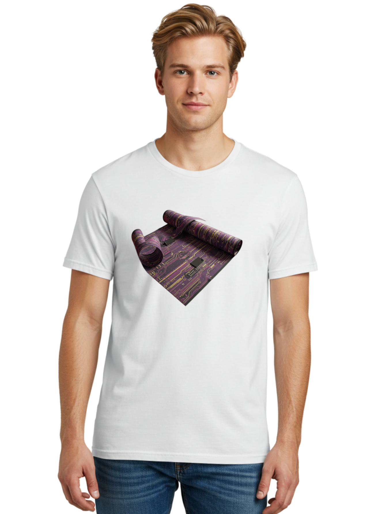Circuit-Board-Rug Men'S Graphic Tee, 100% Cotton, Comfortable Casual Summer Wear, Machine Washable, Vintage Camera, Old Camera, Antique Camera, Black Camera, Classic Photography, Photography Equipment, Nostalgic Device, Film Camera, Camera Art Bag293