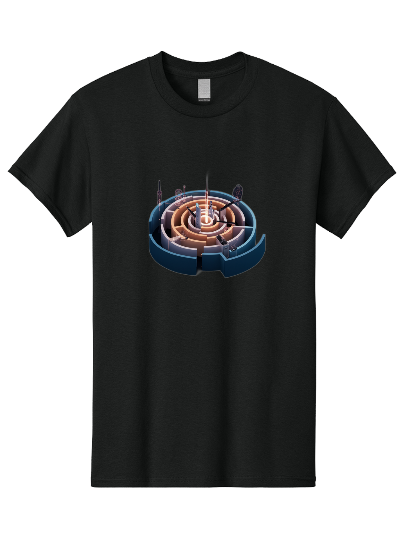 Circular-Labyrinth Men'S Graphic Tee, 100% Cotton, Comfortable Casual Summer Wear, Machine Washable, Vintage Camera, Old Camera, Antique Camera, Black Camera, Classic Photography, Photography Equipment, Nostalgic Device, Film Camera, Bag294