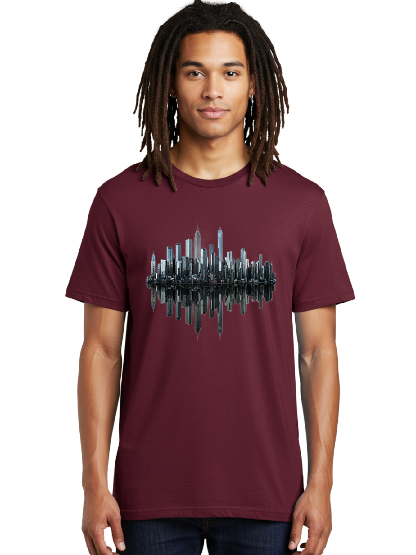 City-Skyline-Sound-Wave Men'S Graphic Tee, 100% Cotton, Comfortable Casual Summer Wear, Machine Washable, Vintage Camera, Old Camera, Antique Camera, Black Camera, Classic Photography, Photography Equipment, Nostalgic Device, Film Camera, Bag297
