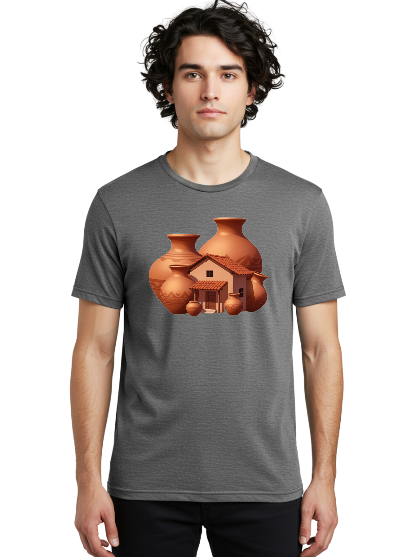 Clay-House-And-Pots Men'S Graphic Tee, 100% Cotton, Comfortable Casual Summer Wear, Machine Washable, Vintage Camera, Old Camera, Antique Camera, Black Camera, Classic Photography, Photography Equipment, Nostalgic Device, Film Camera, Bag300