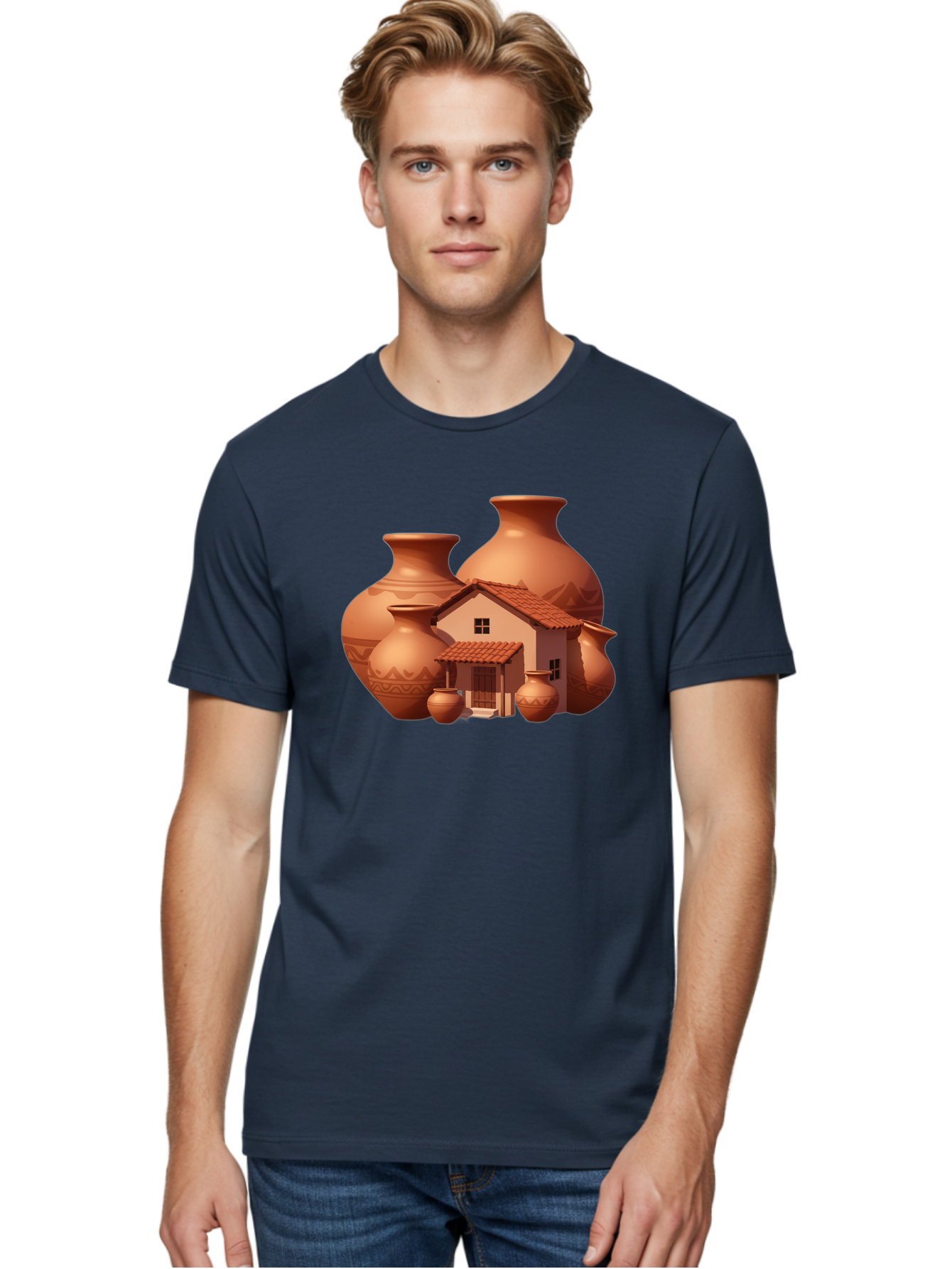 Clay-House-And-Pots Men'S Graphic Tee, 100% Cotton, Comfortable Casual Summer Wear, Machine Washable, Vintage Camera, Old Camera, Antique Camera, Black Camera, Classic Photography, Photography Equipment, Nostalgic Device, Film Camera, Bag300