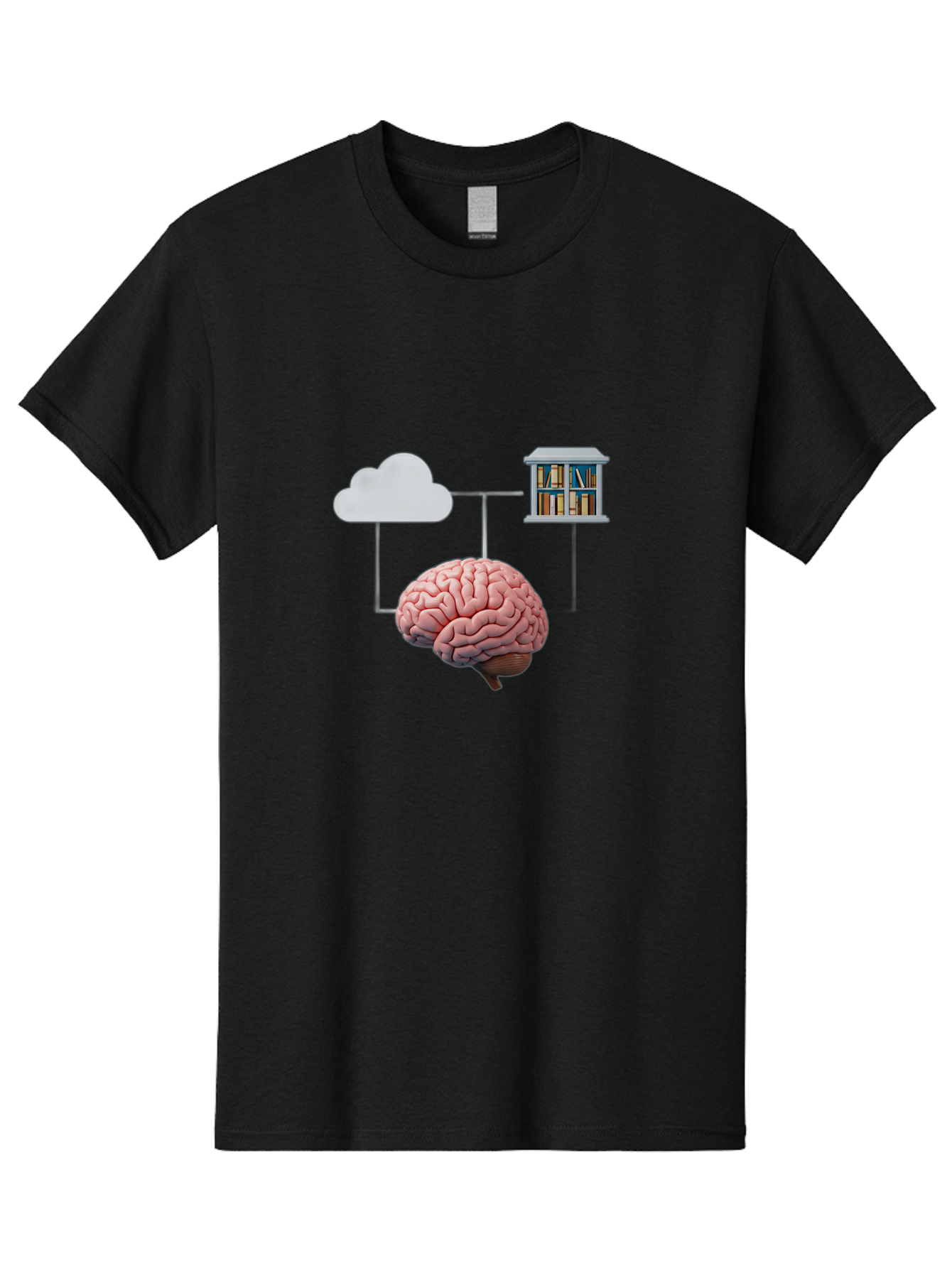 Cloud-Library-Brain Men'S Graphic Tee, 100% Cotton, Comfortable Casual Summer Wear, Machine Washable, Vintage Camera, Old Camera, Antique Camera, Black Camera, Classic Photography, Photography Equipment, Nostalgic Device, Film Camera, Bag308