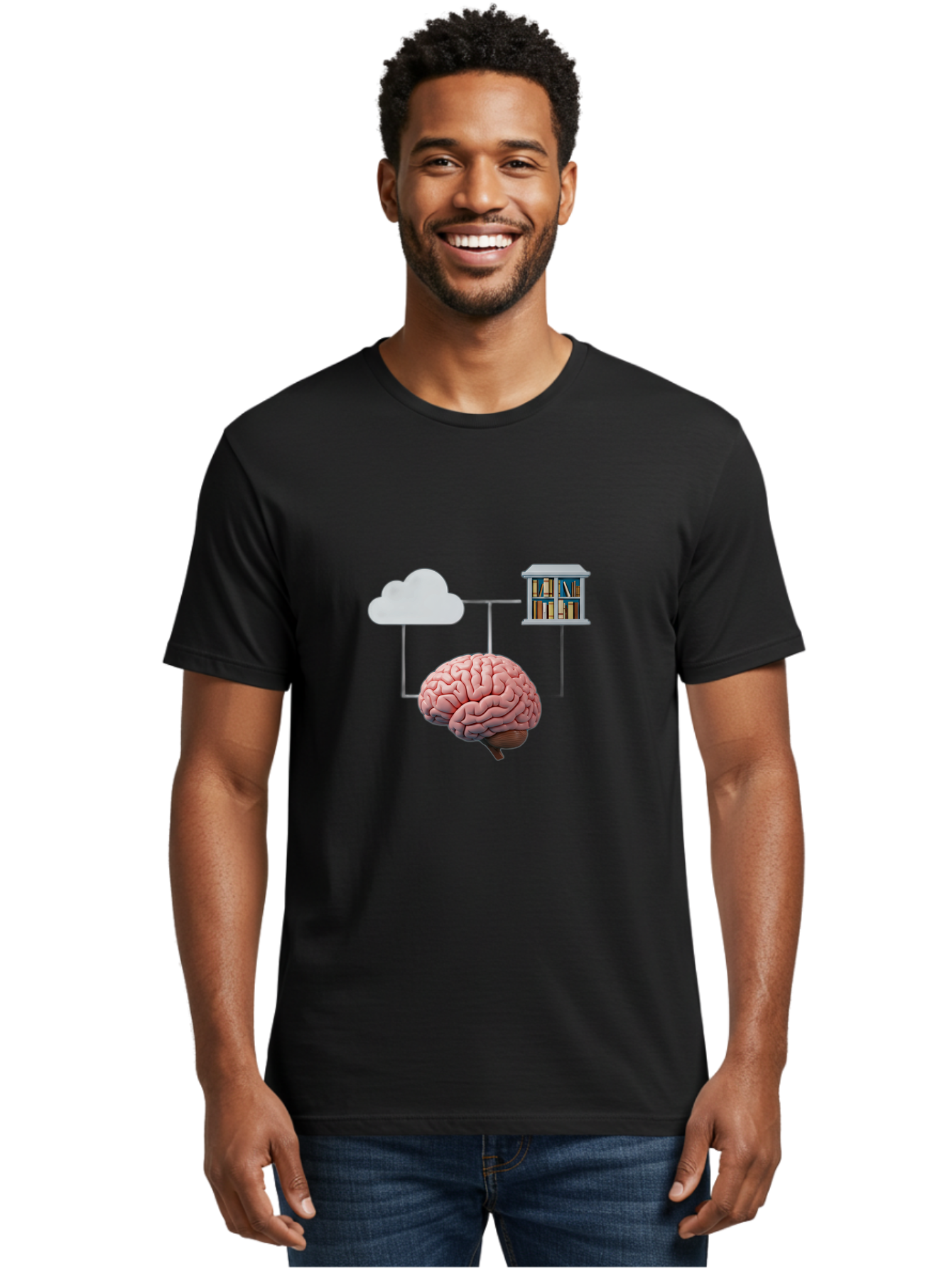 Cloud-Library-Brain Men'S Graphic Tee, 100% Cotton, Comfortable Casual Summer Wear, Machine Washable, Vintage Camera, Old Camera, Antique Camera, Black Camera, Classic Photography, Photography Equipment, Nostalgic Device, Film Camera, Bag308