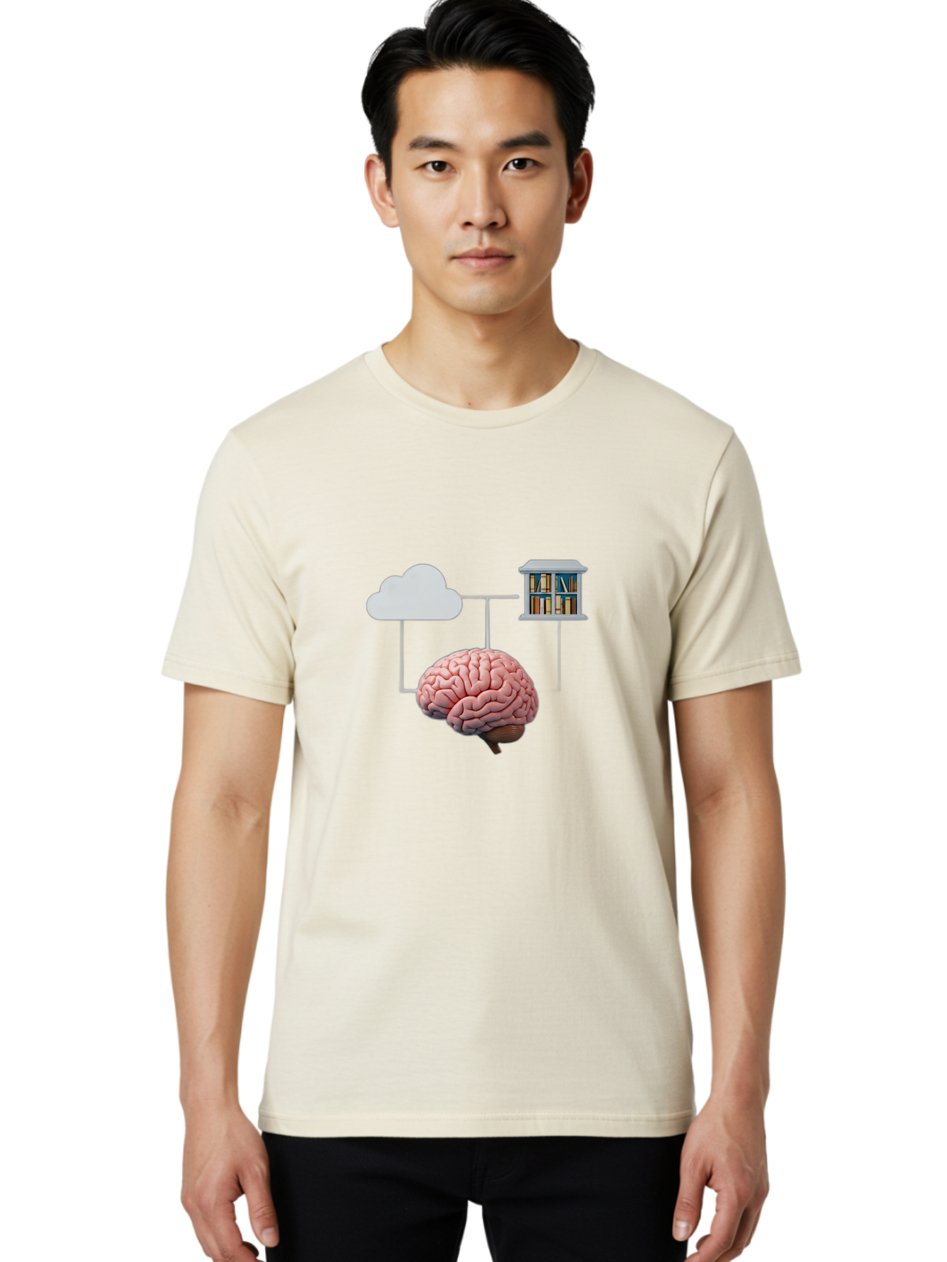 Cloud-Library-Brain Men'S Graphic Tee, 100% Cotton, Comfortable Casual Summer Wear, Machine Washable, Vintage Camera, Old Camera, Antique Camera, Black Camera, Classic Photography, Photography Equipment, Nostalgic Device, Film Camera, Bag308