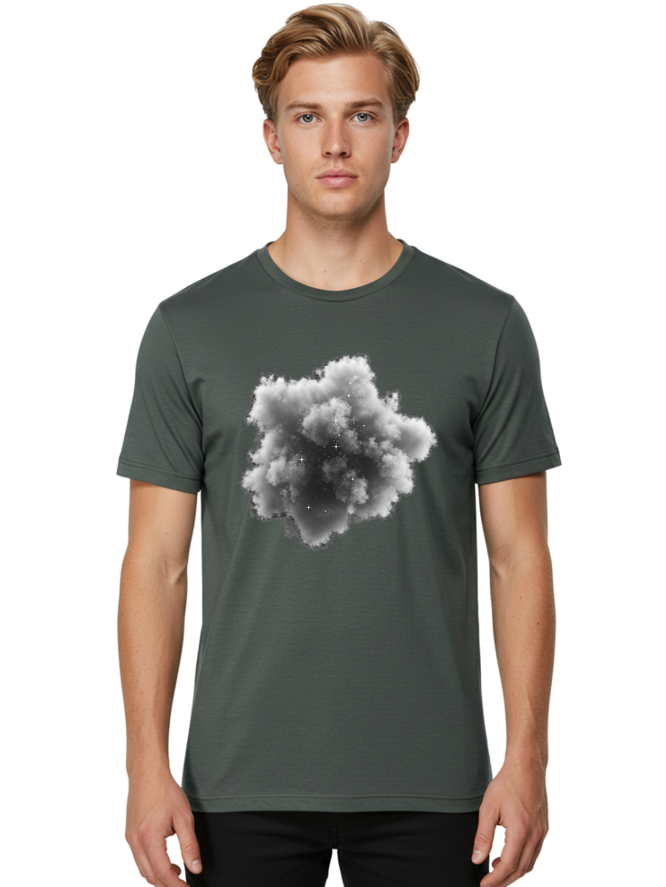 Cloud-With-Stars Men'S Graphic Tee, 100% Cotton, Comfortable Casual Summer Wear, Machine Washable, Vintage Camera, Old Camera, Antique Camera, Black Camera, Classic Photography, Photography Equipment, Nostalgic Device, Film Camera, Camera Art Bag309