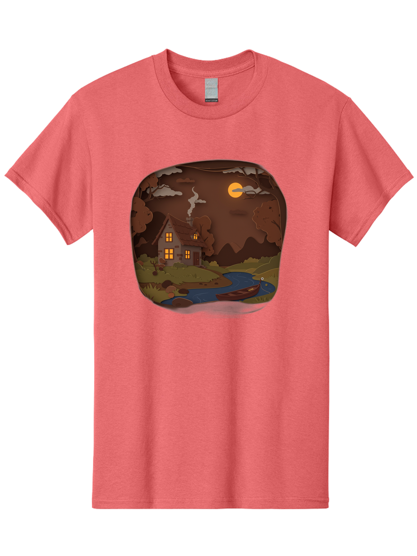 Cottage-By-The-River-1 Men'S Graphic Tee, 100% Cotton, Comfortable Casual Summer Wear, Machine Washable, Vintage Camera, Old Camera, Antique Camera, Black Camera, Classic Photography, Photography Equipment, Nostalgic Device, Film Camera, Bag341