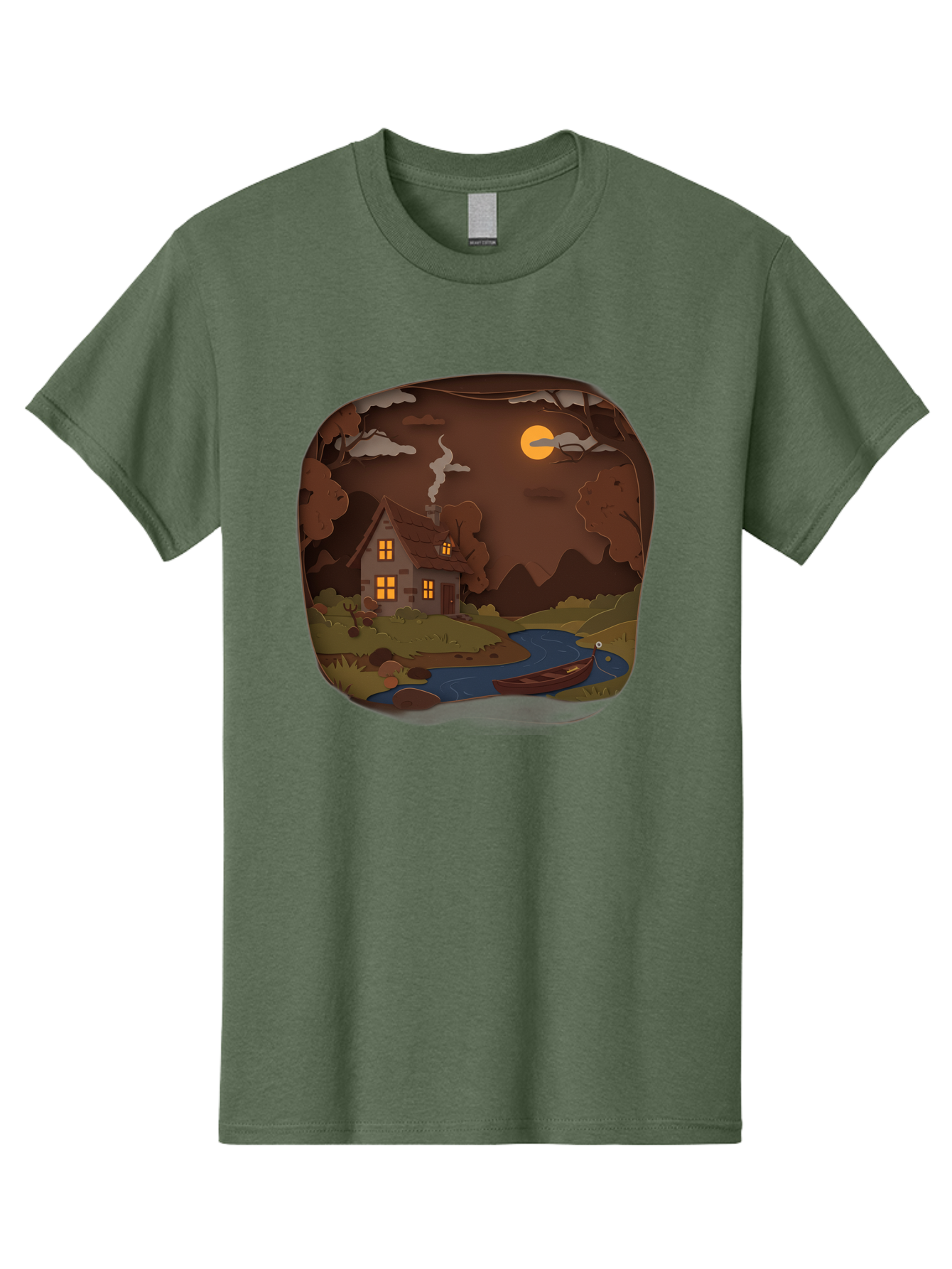 Cottage-By-The-River-1 Men'S Graphic Tee, 100% Cotton, Comfortable Casual Summer Wear, Machine Washable, Vintage Camera, Old Camera, Antique Camera, Black Camera, Classic Photography, Photography Equipment, Nostalgic Device, Film Camera, Bag341