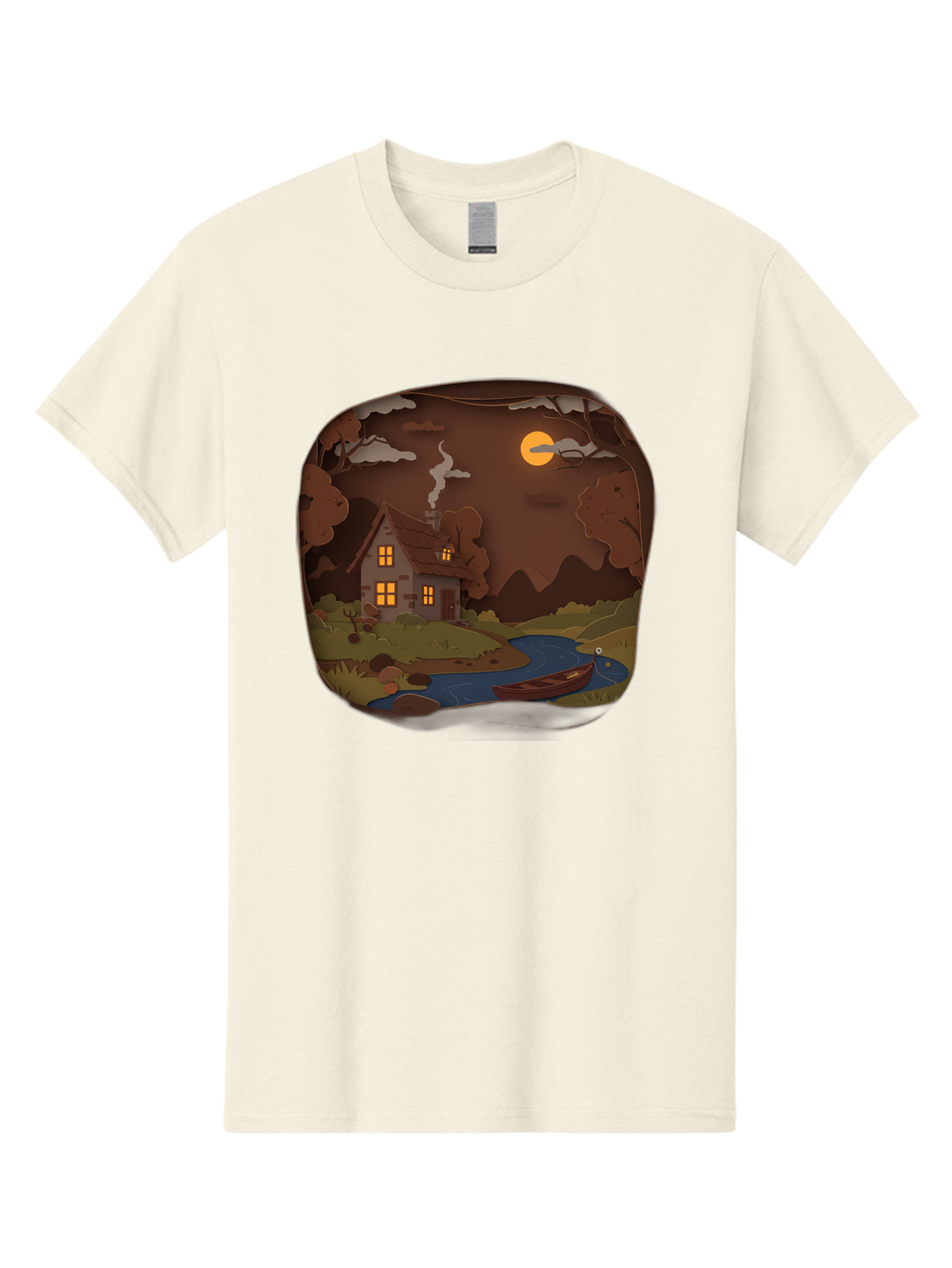 Cottage-By-The-River-1 Men'S Graphic Tee, 100% Cotton, Comfortable Casual Summer Wear, Machine Washable, Vintage Camera, Old Camera, Antique Camera, Black Camera, Classic Photography, Photography Equipment, Nostalgic Device, Film Camera, Bag341