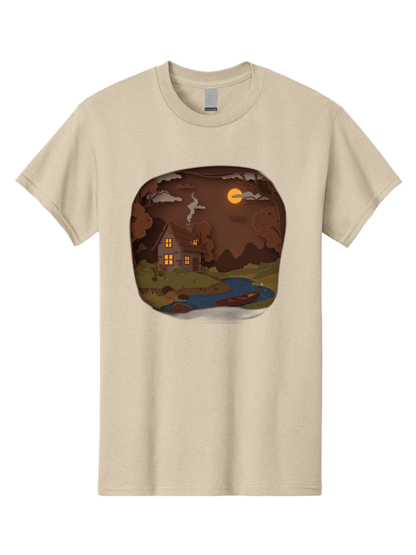 Cottage-By-The-River-1 Men'S Graphic Tee, 100% Cotton, Comfortable Casual Summer Wear, Machine Washable, Vintage Camera, Old Camera, Antique Camera, Black Camera, Classic Photography, Photography Equipment, Nostalgic Device, Film Camera, Bag341