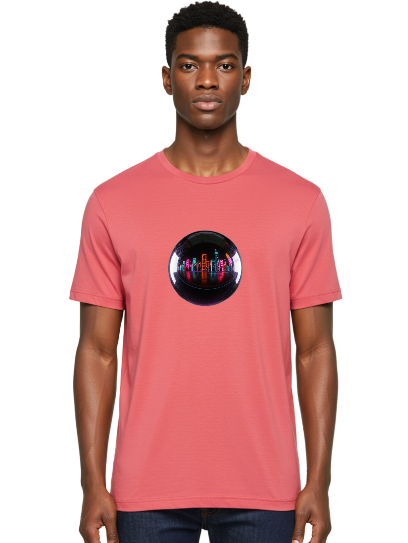 Crystal-Ball-Cityscape Men'S Graphic Tee, 100% Cotton, Comfortable Casual Summer Wear, Machine Washable, Vintage Camera, Old Camera, Antique Camera, Black Camera, Classic Photography, Photography Equipment, Nostalgic Device, Film Camera, Bag367