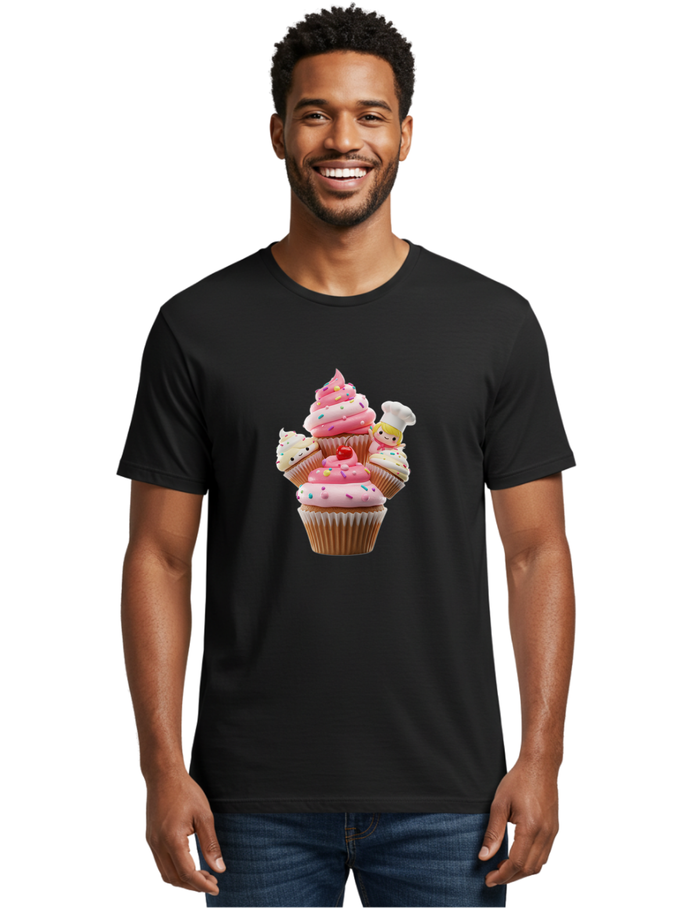 Cupcake-With-Chef Men'S Graphic Tee, 100% Cotton, Comfortable Casual Summer Wear, Machine Washable, Vintage Camera, Old Camera, Antique Camera, Black Camera, Classic Photography, Photography Equipment, Nostalgic Device, Film Camera, Camera Art Bag372
