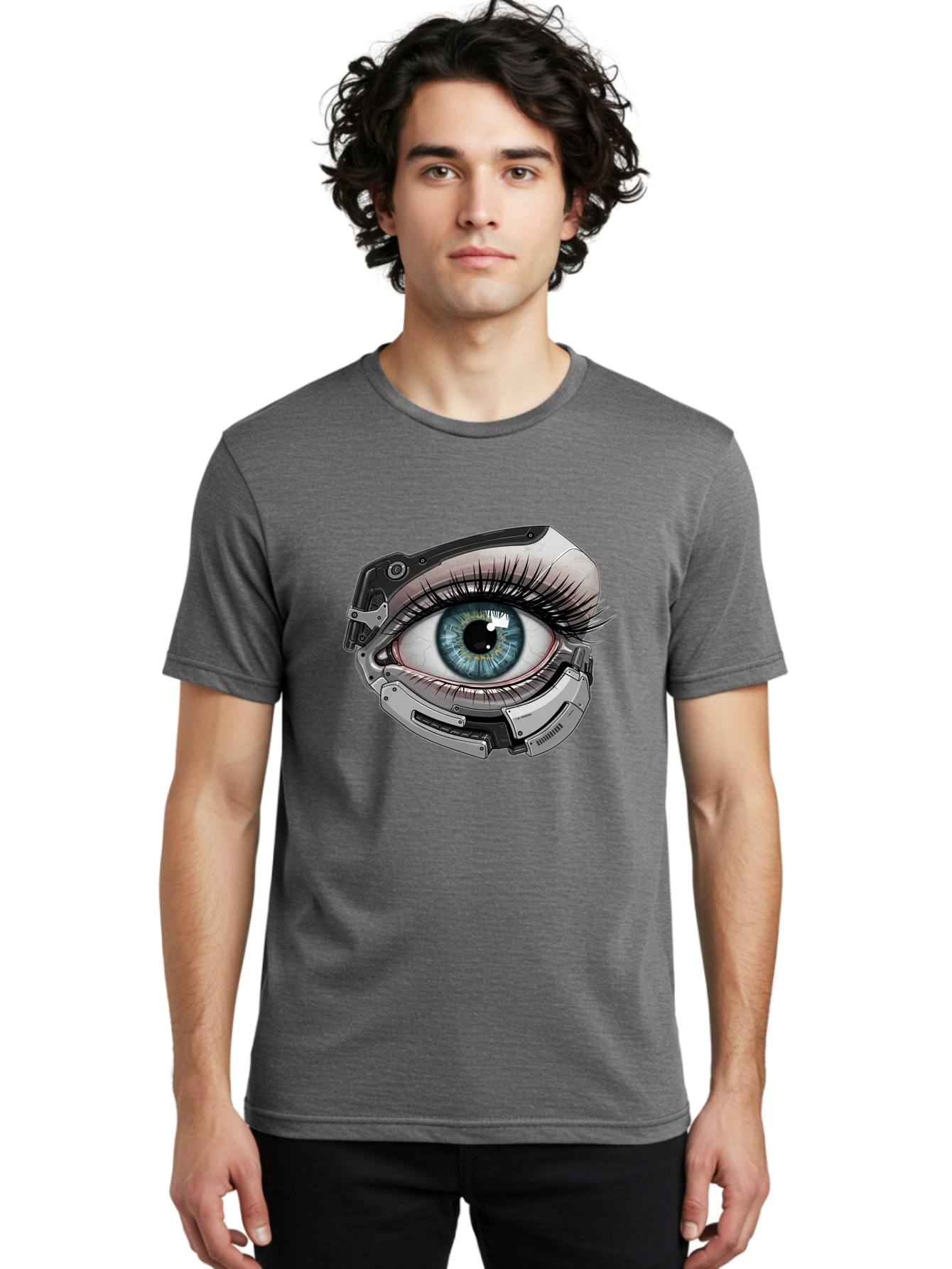 Cyborg-Eye Men'S Graphic Tee, 100% Cotton, Comfortable Casual Summer Wear, Machine Washable, Vintage Camera, Old Camera, Antique Camera, Black Camera, Classic Photography, Photography Equipment, Nostalgic Device, Film Camera, Camera Art Bag376