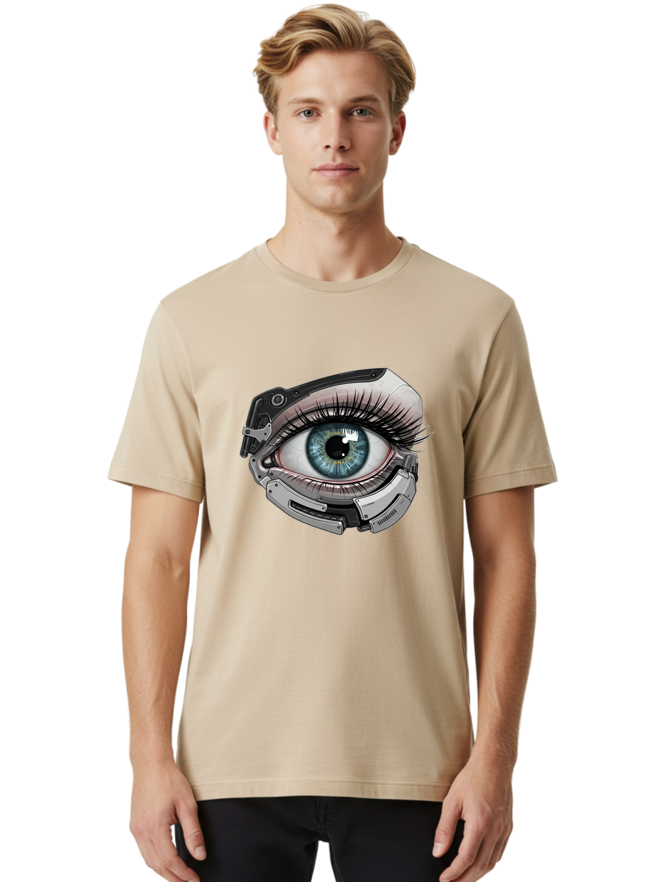 Cyborg-Eye Men'S Graphic Tee, 100% Cotton, Comfortable Casual Summer Wear, Machine Washable, Vintage Camera, Old Camera, Antique Camera, Black Camera, Classic Photography, Photography Equipment, Nostalgic Device, Film Camera, Camera Art Bag376
