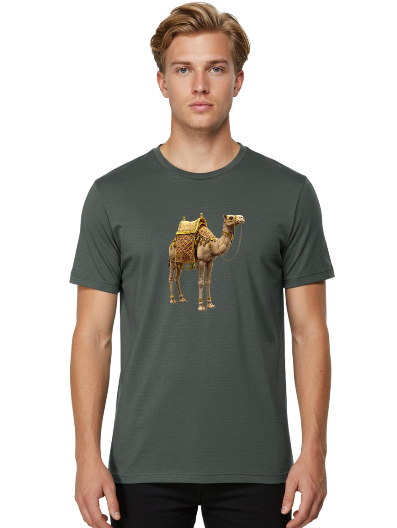 Decorated-Camel Men'S Graphic Tee, 100% Cotton, Comfortable Casual Summer Wear, Machine Washable, Vintage Camera, Old Camera, Antique Camera, Black Camera, Classic Photography, Photography Equipment, Nostalgic Device, Film Camera, Camera Art Bag384