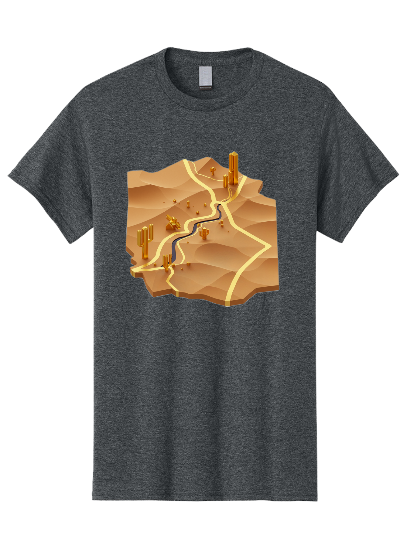 Desert-Landscape-Isometric-Map Men'S Graphic Tee, 100% Cotton, Comfortable Casual Summer Wear, Machine Washable, Vintage Camera, Old Camera, Antique Camera, Black Camera, Classic Photography, Photography Equipment, Nostalgic Device, Bag388