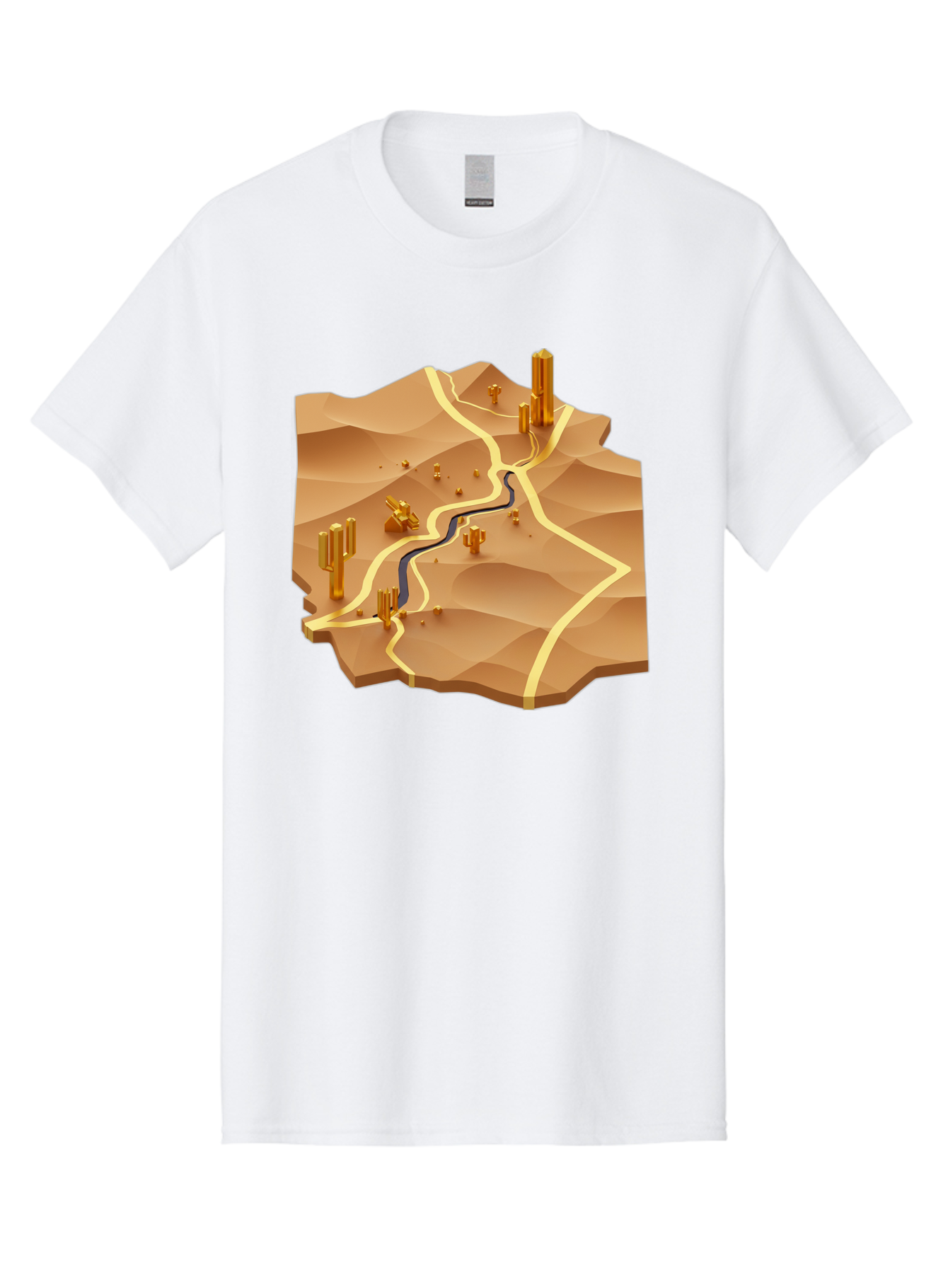 Desert-Landscape-Isometric-Map Men'S Graphic Tee, 100% Cotton, Comfortable Casual Summer Wear, Machine Washable, Vintage Camera, Old Camera, Antique Camera, Black Camera, Classic Photography, Photography Equipment, Nostalgic Device, Bag388