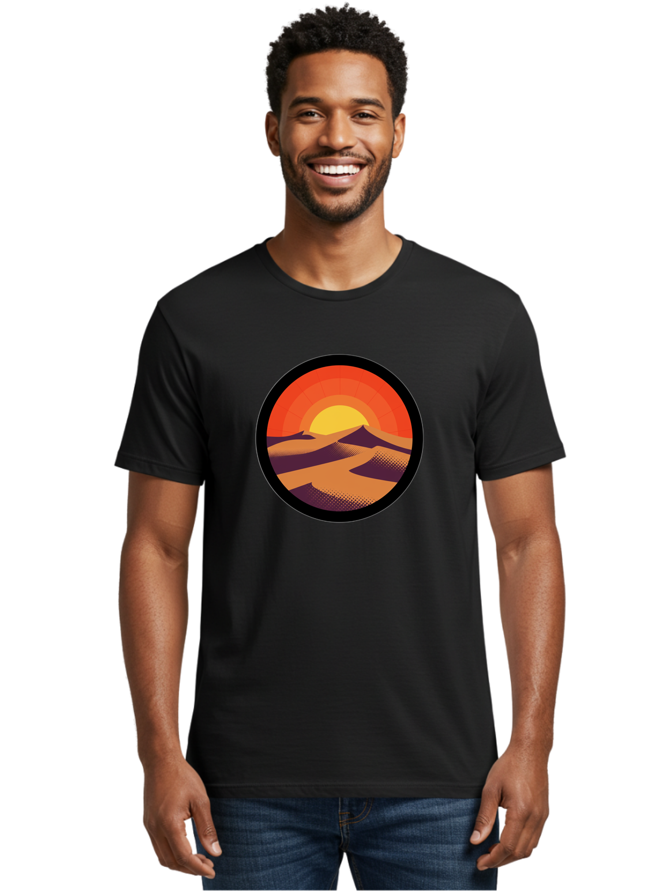 Desert-Sunset-1 Men'S Graphic Tee, 100% Cotton, Comfortable Casual Summer Wear, Machine Washable, Vintage Camera, Old Camera, Antique Camera, Black Camera, Classic Photography, Photography Equipment, Nostalgic Device, Film Camera, Camera Art Bag389
