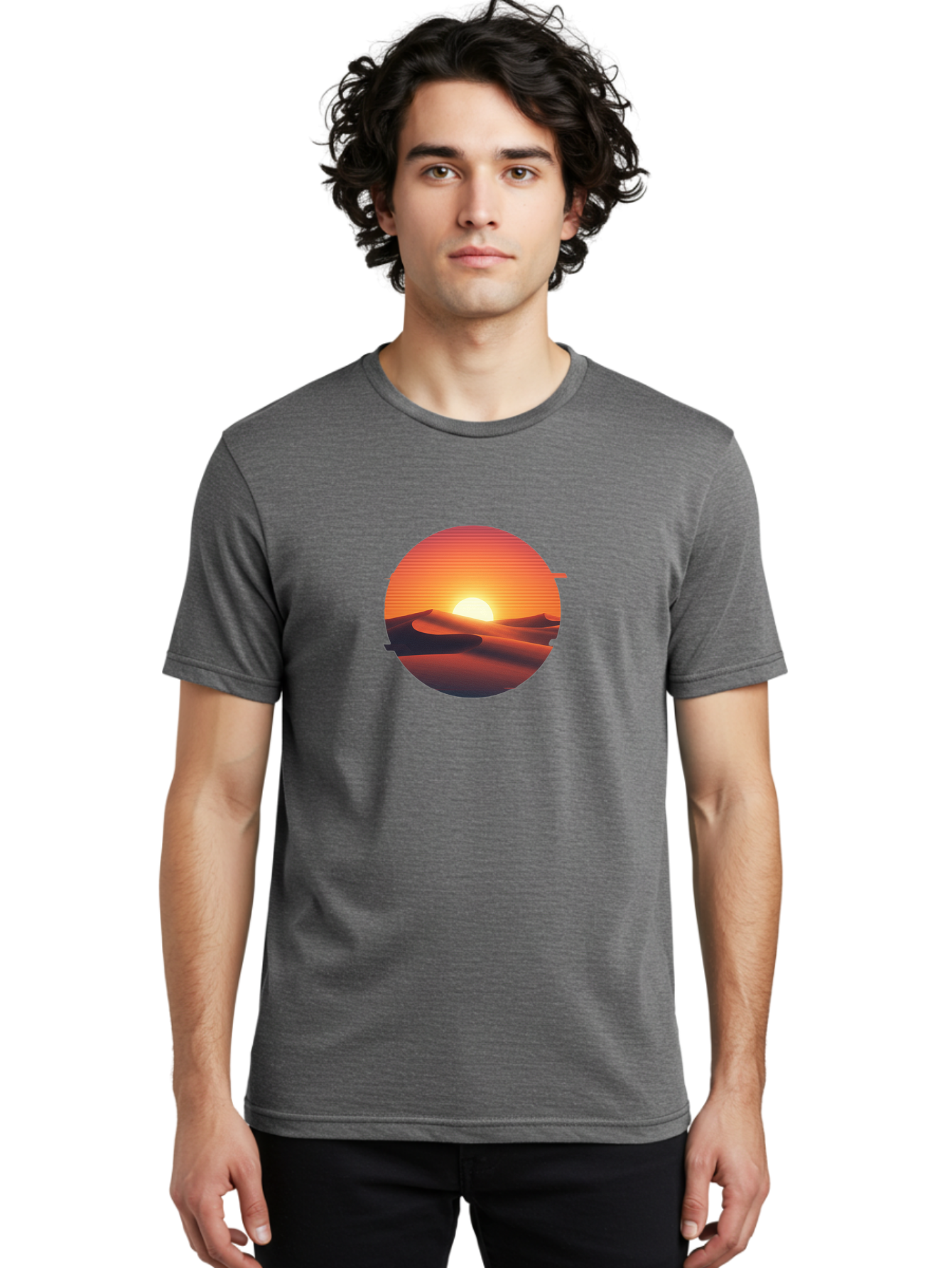 Desert-Sunset-2 Men'S Graphic Tee, 100% Cotton, Comfortable Casual Summer Wear, Machine Washable, Vintage Camera, Old Camera, Antique Camera, Black Camera, Classic Photography, Photography Equipment, Nostalgic Device, Film Camera, Camera Art Bag390