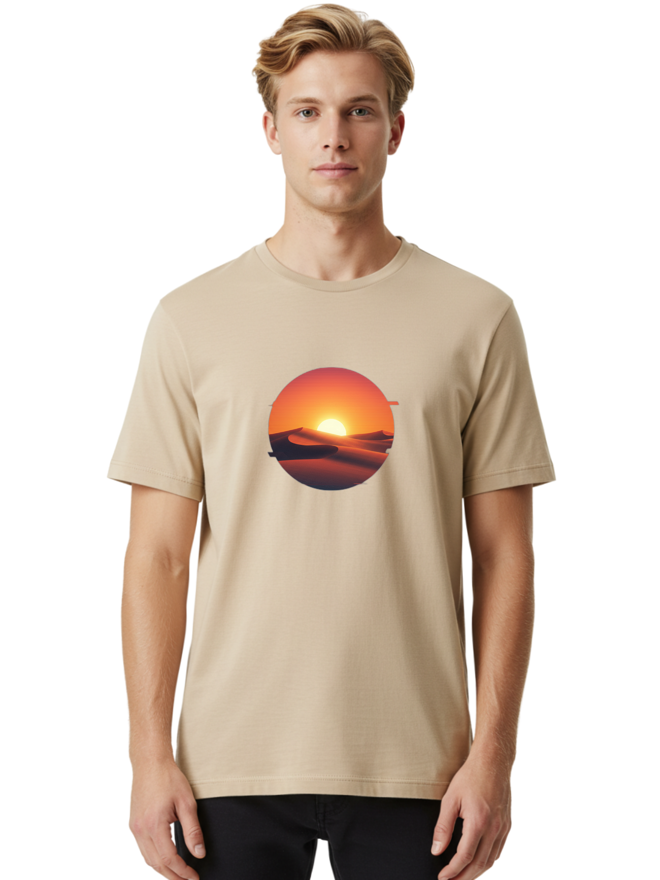 Desert-Sunset-2 Men'S Graphic Tee, 100% Cotton, Comfortable Casual Summer Wear, Machine Washable, Vintage Camera, Old Camera, Antique Camera, Black Camera, Classic Photography, Photography Equipment, Nostalgic Device, Film Camera, Camera Art Bag390