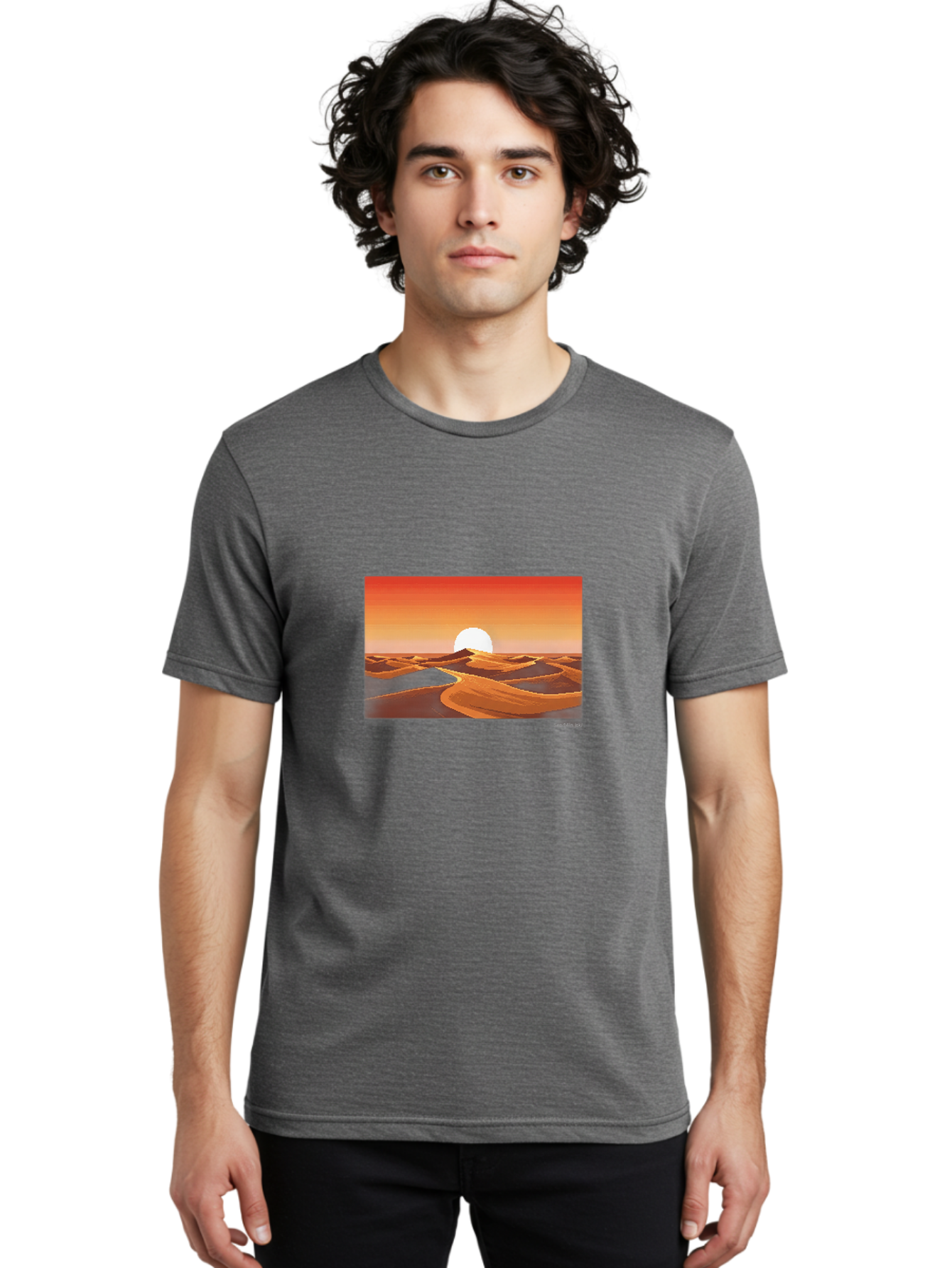 Desert-Sunset-3 Men'S Graphic Tee, 100% Cotton, Comfortable Casual Summer Wear, Machine Washable, Vintage Camera, Old Camera, Antique Camera, Black Camera, Classic Photography, Photography Equipment, Nostalgic Device, Film Camera, Camera Art Bag391