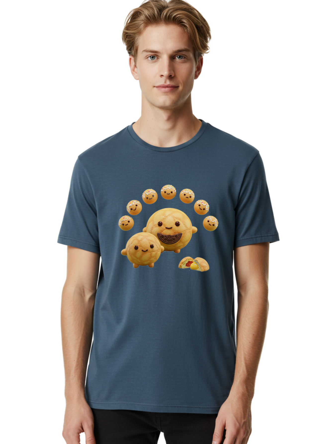 Donuts-With-Faces Men'S Graphic Tee, 100% Cotton, Comfortable Casual Summer Wear, Machine Washable, Vintage Camera, Old Camera, Antique Camera, Black Camera, Classic Photography, Photography Equipment, Nostalgic Device, Film Camera, Camera Art Bag403
