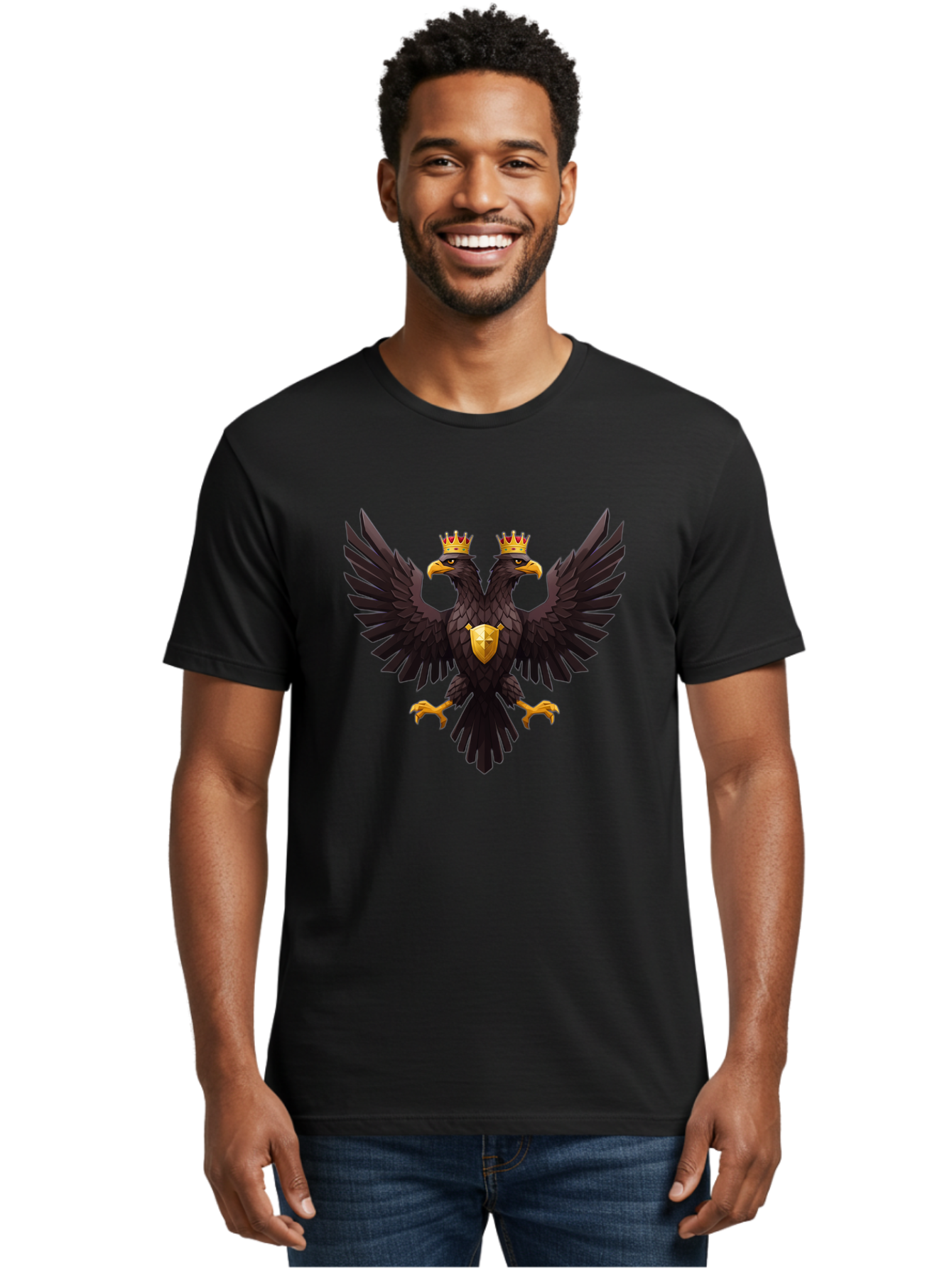 Double-Headed-Eagle-3 Men'S Graphic Tee, 100% Cotton, Comfortable Casual Summer Wear, Machine Washable, Vintage Camera, Old Camera, Antique Camera, Black Camera, Classic Photography, Photography Equipment, Nostalgic Device, Film Camera, Bag407