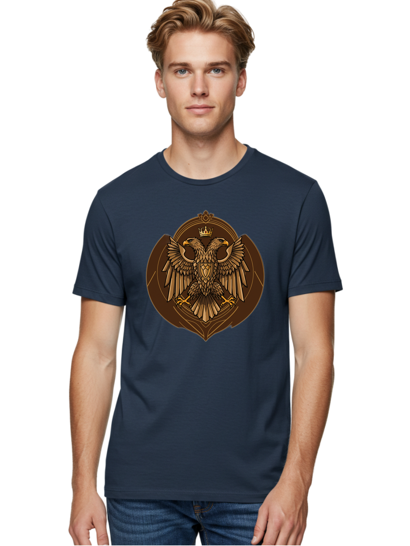 Double-Headed-Eagle-Crest Men'S Graphic Tee, 100% Cotton, Comfortable Casual Summer Wear, Machine Washable, Vintage Camera, Old Camera, Antique Camera, Black Camera, Classic Photography, Photography Equipment, Nostalgic Device, Film Camera, Bag410