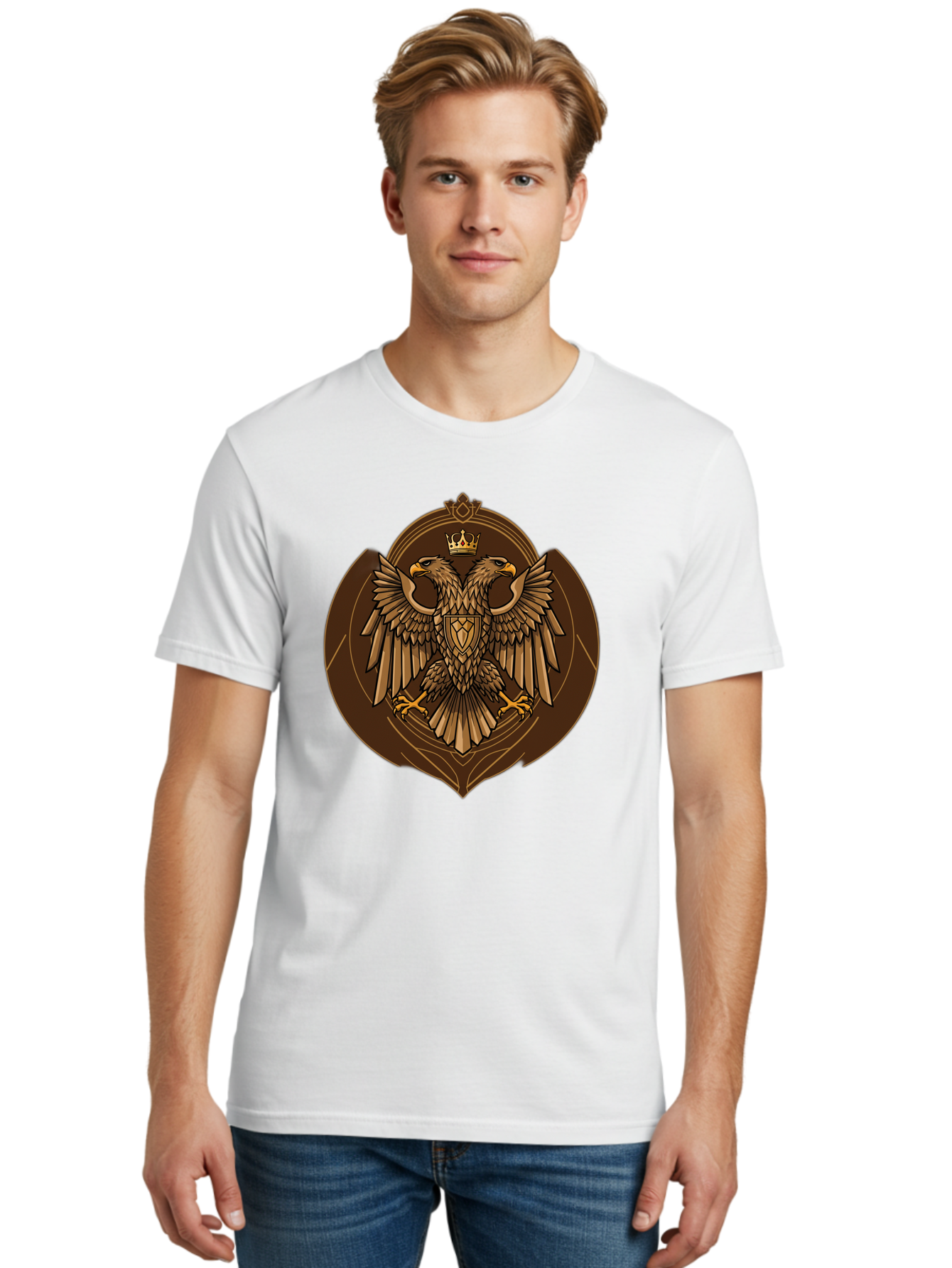 Double-Headed-Eagle-Crest Men'S Graphic Tee, 100% Cotton, Comfortable Casual Summer Wear, Machine Washable, Vintage Camera, Old Camera, Antique Camera, Black Camera, Classic Photography, Photography Equipment, Nostalgic Device, Film Camera, Bag410