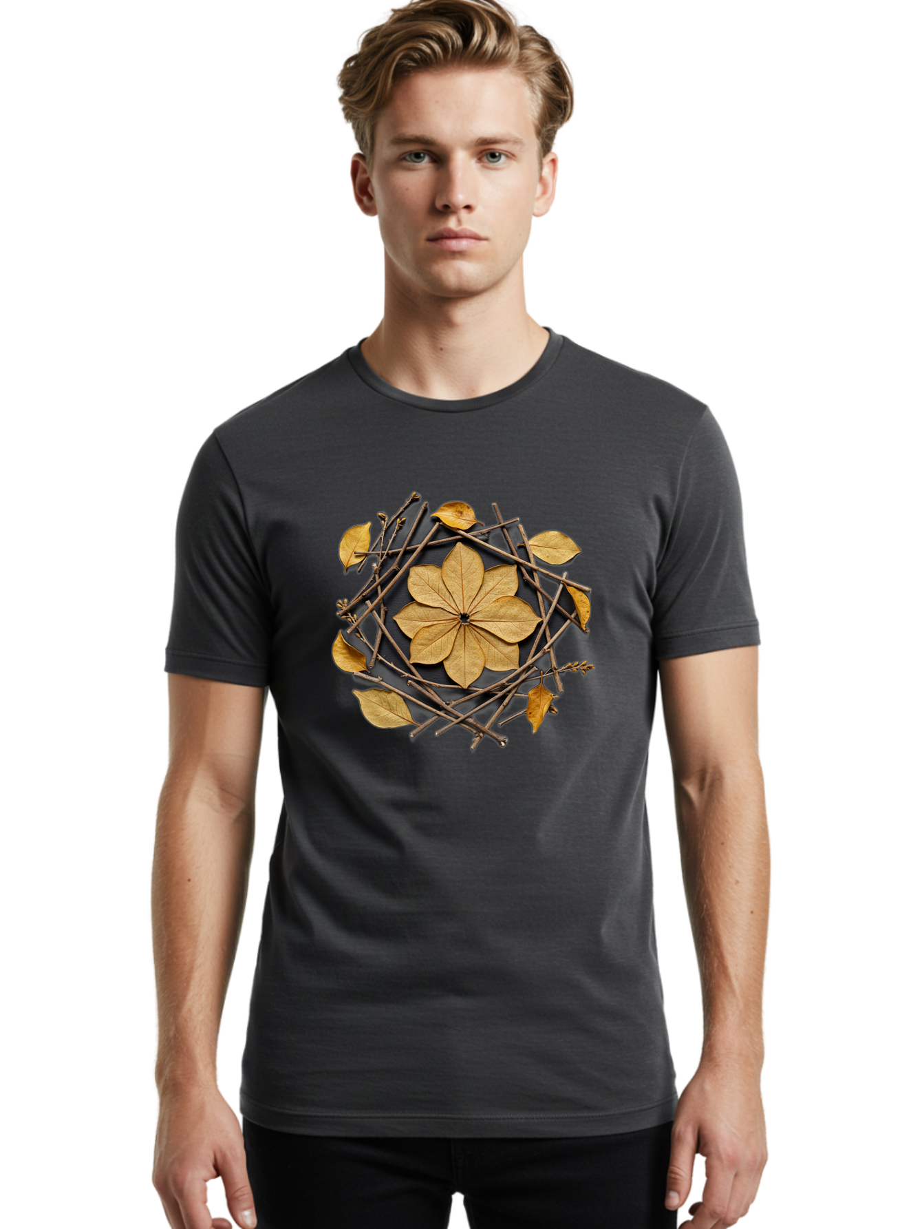 Dried-Leaves-And-Twigs Men'S Graphic Tee, 100% Cotton, Comfortable Casual Summer Wear, Machine Washable, Vintage Camera, Old Camera, Antique Camera, Black Camera, Classic Photography, Photography Equipment, Nostalgic Device, Film Camera, Bag416