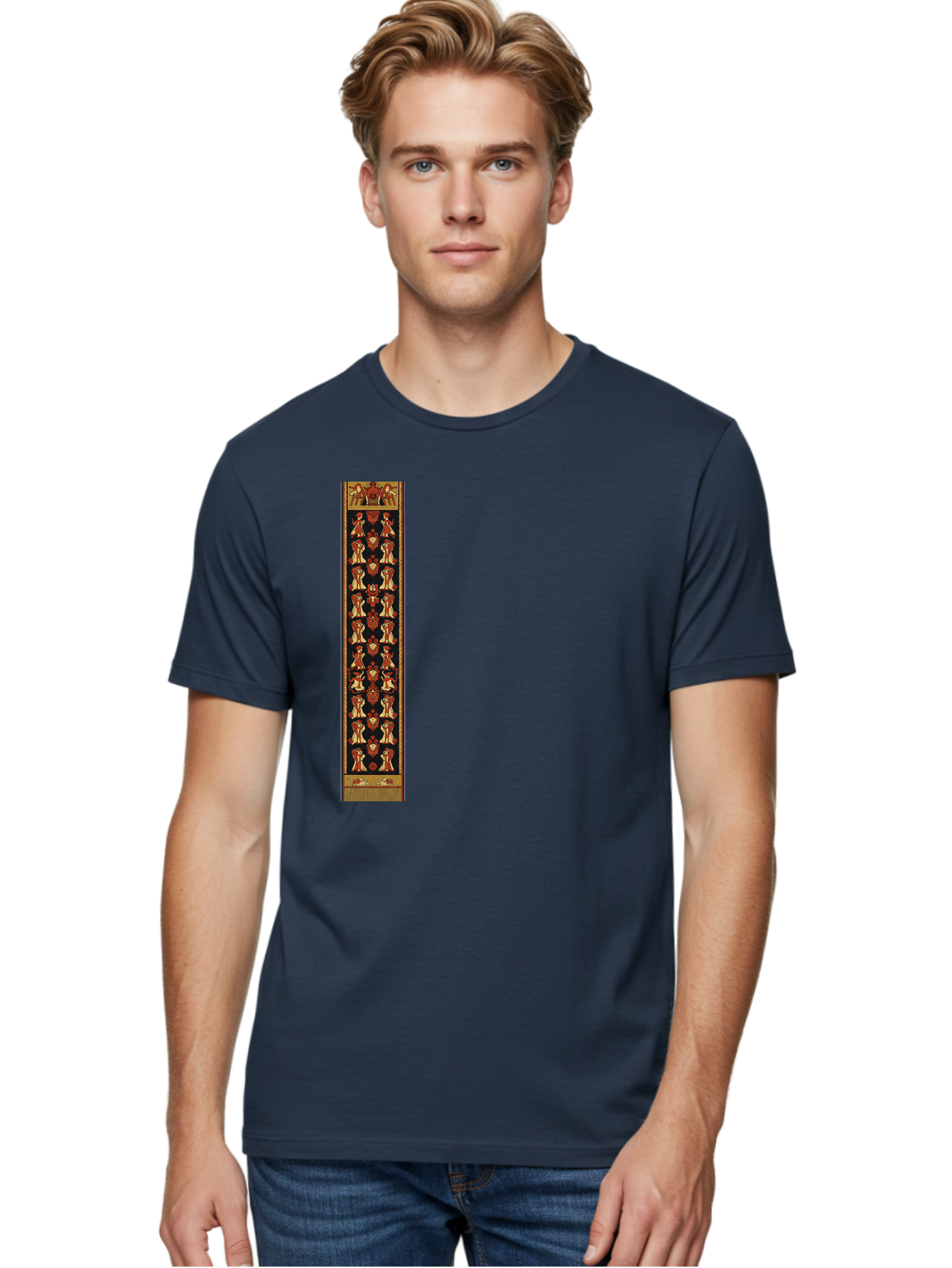 Egyptian-Hieroglyphic-Border Men'S Graphic Tee, 100% Cotton, Comfortable Casual Summer Wear, Machine Washable, Vintage Camera, Old Camera, Antique Camera, Black Camera, Classic Photography, Photography Equipment, Nostalgic Device, Film Camera, Bag423