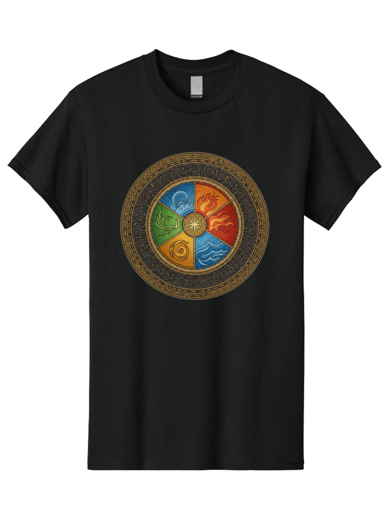 Five-Elements-Circle Men'S Graphic Tee, 100% Cotton, Comfortable Casual Summer Wear, Machine Washable, Vintage Camera, Old Camera, Antique Camera, Black Camera, Classic Photography, Photography Equipment, Nostalgic Device, Film Camera, Bag442