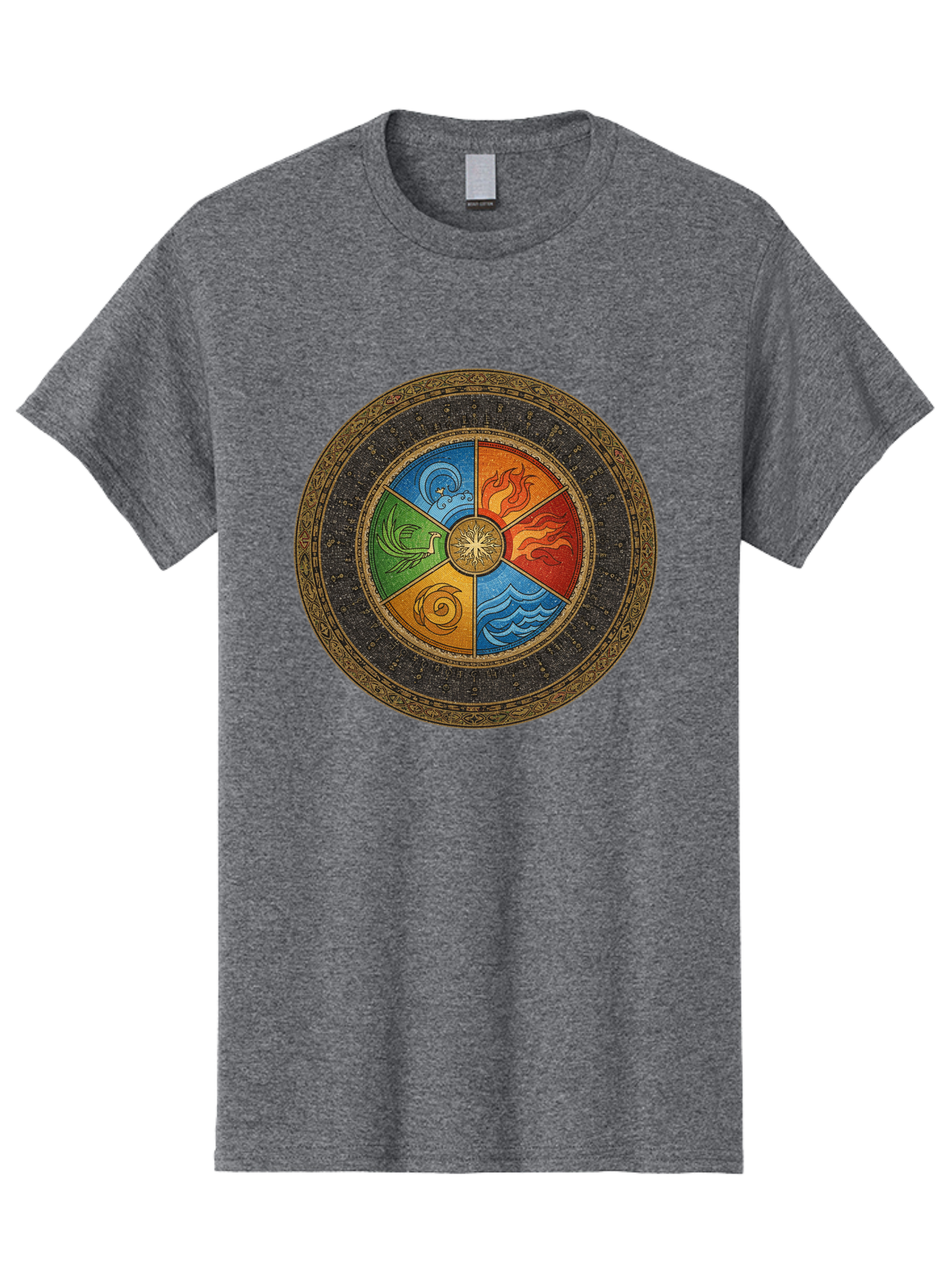 Five-Elements-Circle Men'S Graphic Tee, 100% Cotton, Comfortable Casual Summer Wear, Machine Washable, Vintage Camera, Old Camera, Antique Camera, Black Camera, Classic Photography, Photography Equipment, Nostalgic Device, Film Camera, Bag442