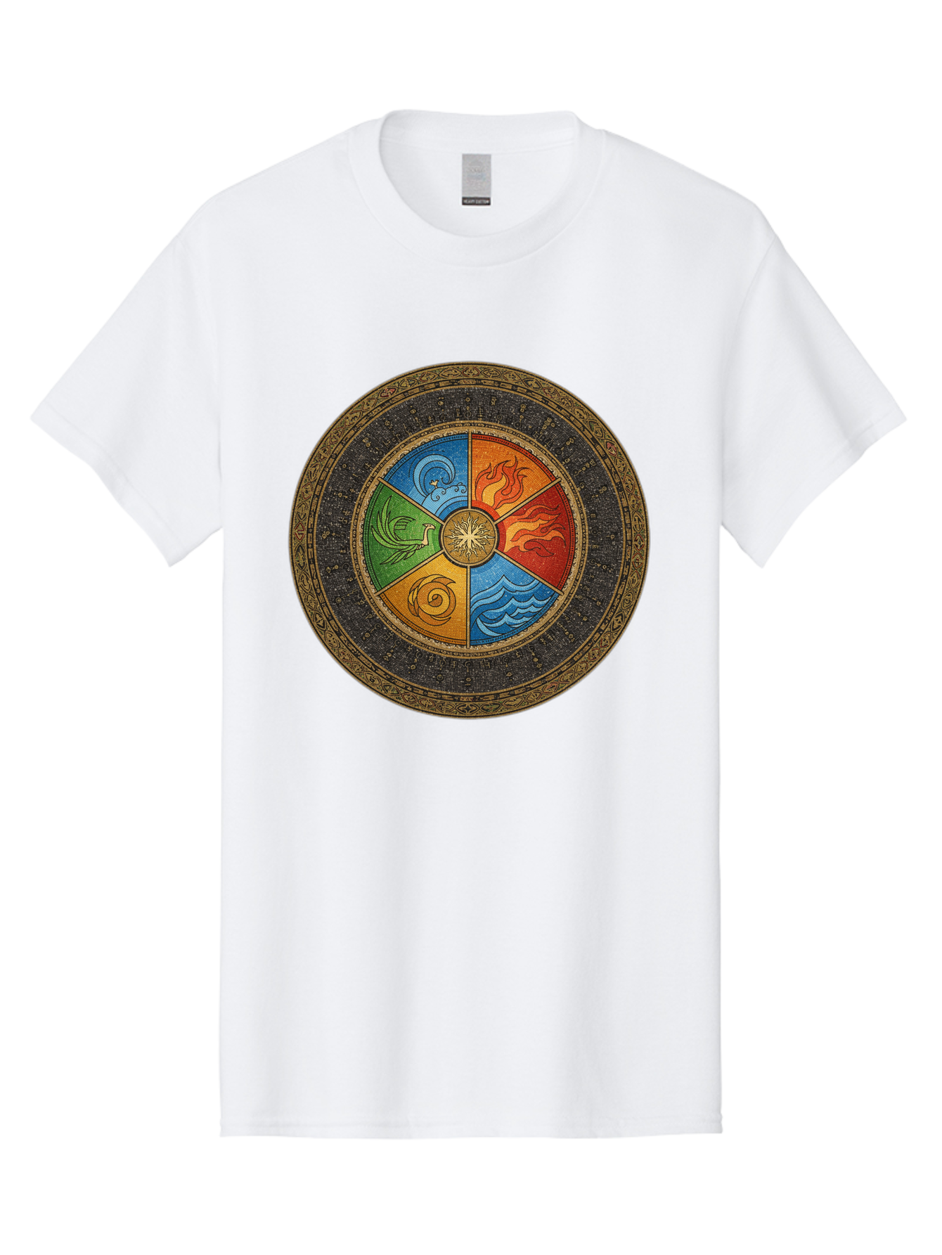 Five-Elements-Circle Men'S Graphic Tee, 100% Cotton, Comfortable Casual Summer Wear, Machine Washable, Vintage Camera, Old Camera, Antique Camera, Black Camera, Classic Photography, Photography Equipment, Nostalgic Device, Film Camera, Bag442