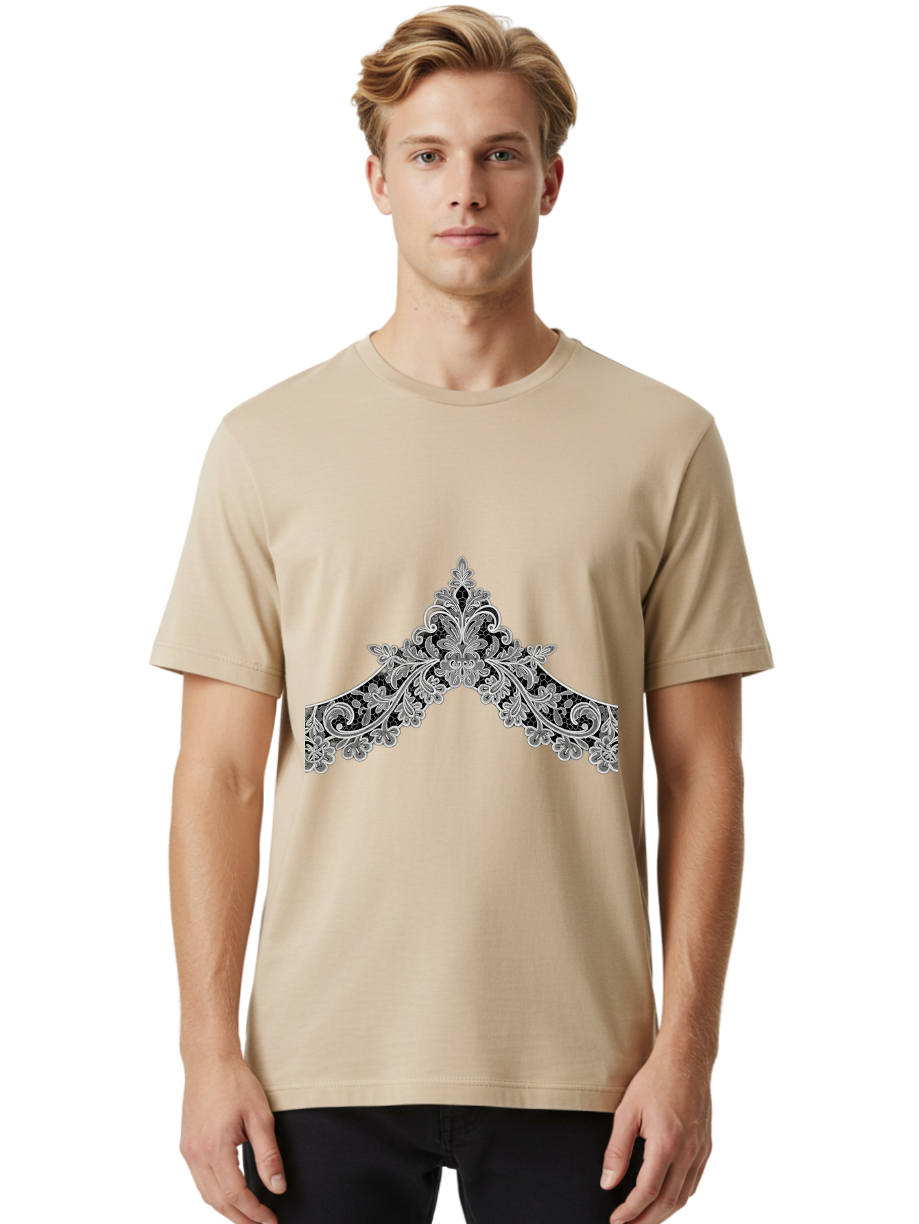 Fleur-De-Lis-Ornament Men'S Graphic Tee, 100% Cotton, Comfortable Casual Summer Wear, Machine Washable, Vintage Camera, Old Camera, Antique Camera, Black Camera, Classic Photography, Photography Equipment, Nostalgic Device, Film Camera, Bag445