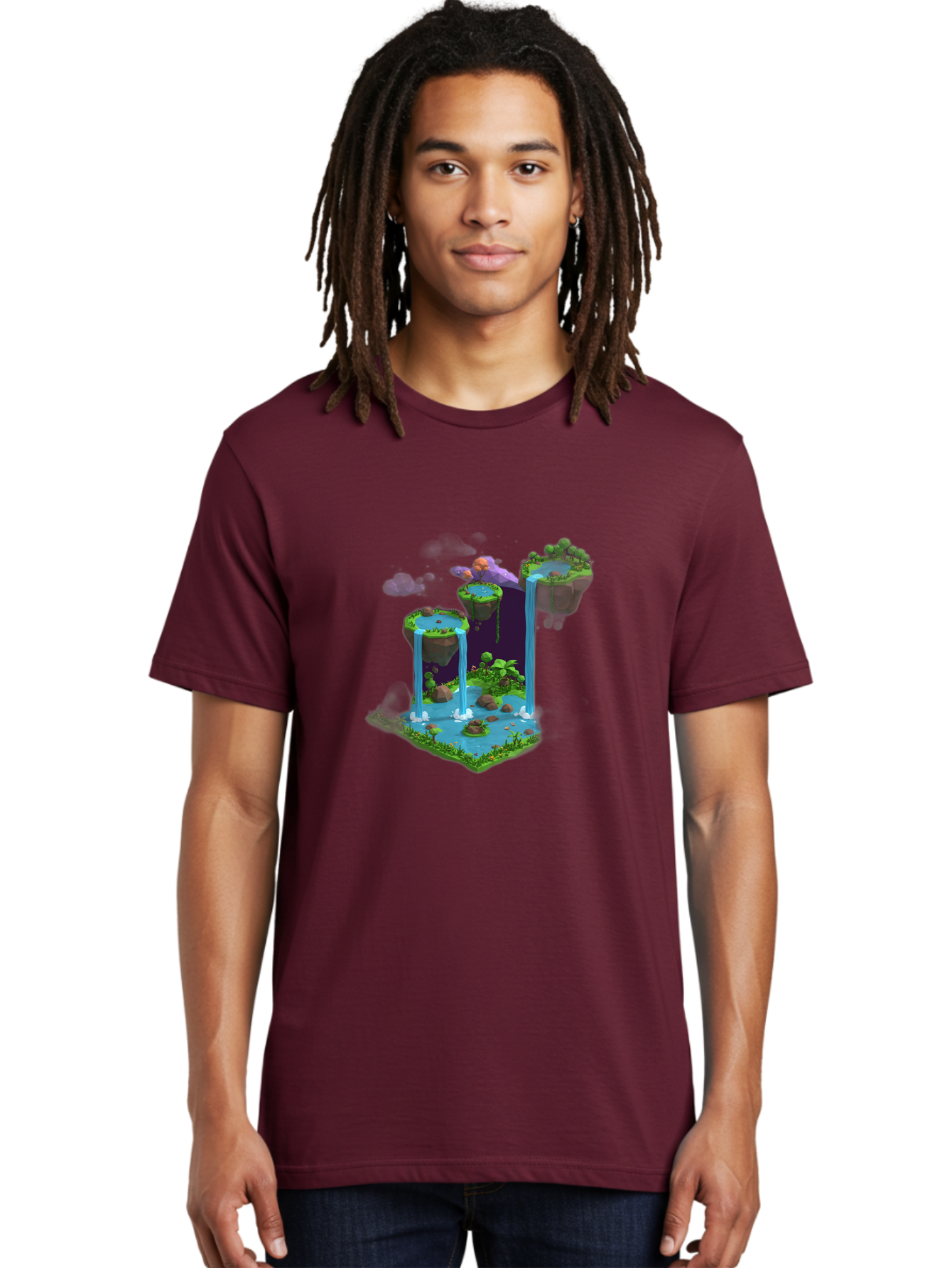 Floating-Islands-Waterfall Men'S Graphic Tee, 100% Cotton, Comfortable Casual Summer Wear, Machine Washable, Vintage Camera, Old Camera, Antique Camera, Black Camera, Classic Photography, Photography Equipment, Nostalgic Device, Film Camera, Bag449
