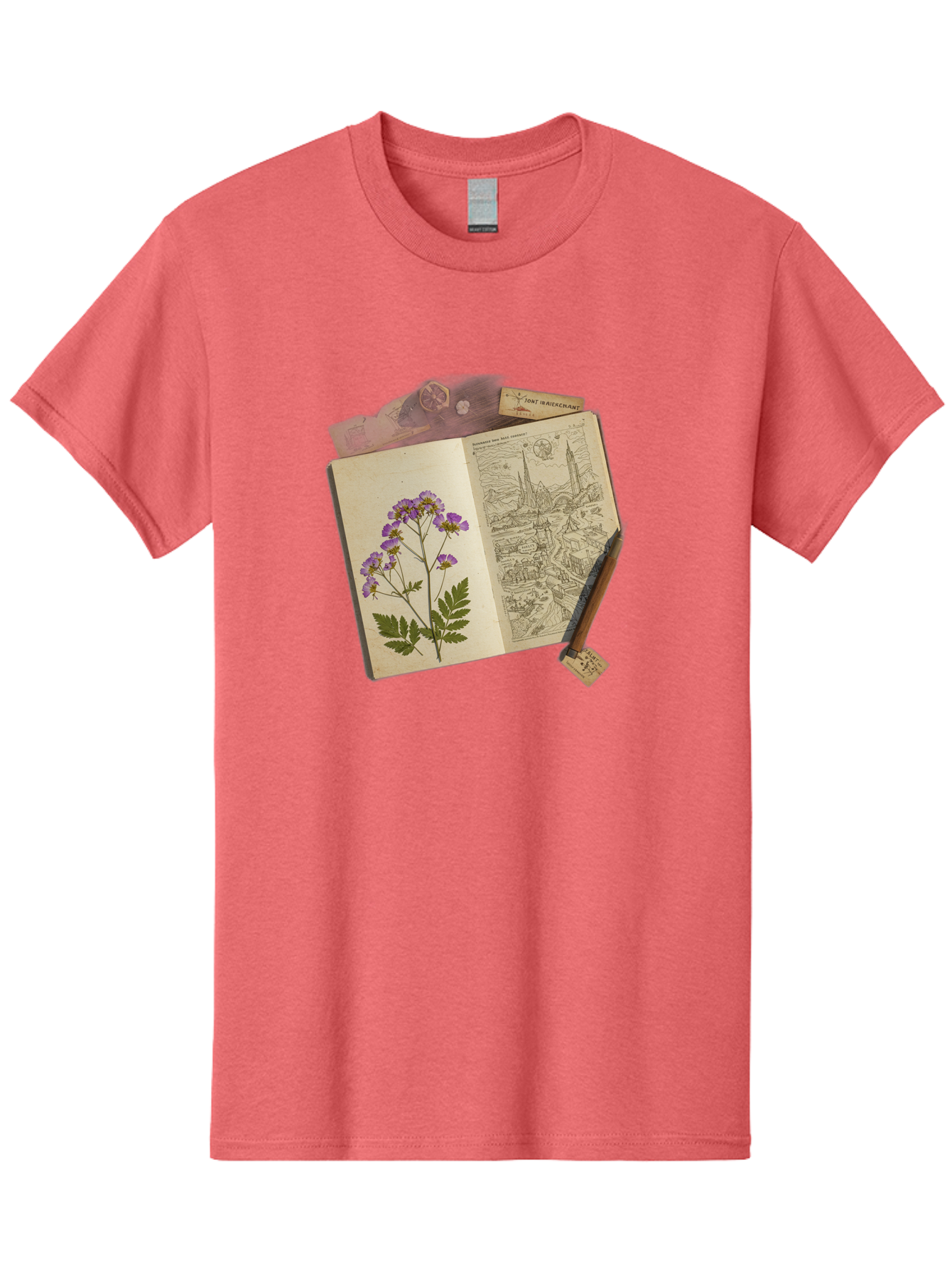 Flora-Illustration-Book Men'S Graphic Tee, 100% Cotton, Comfortable Casual Summer Wear, Machine Washable, Vintage Camera, Old Camera, Antique Camera, Black Camera, Classic Photography, Photography Equipment, Nostalgic Device, Film Camera, Bag455
