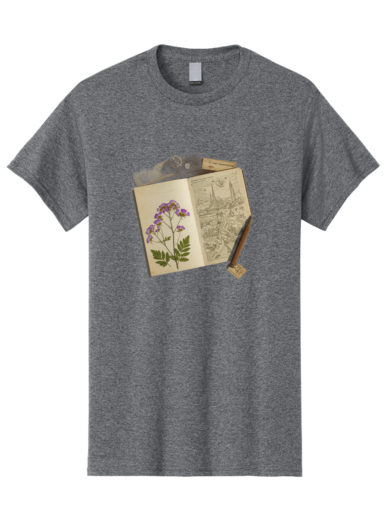 Flora-Illustration-Book Men'S Graphic Tee, 100% Cotton, Comfortable Casual Summer Wear, Machine Washable, Vintage Camera, Old Camera, Antique Camera, Black Camera, Classic Photography, Photography Equipment, Nostalgic Device, Film Camera, Bag455