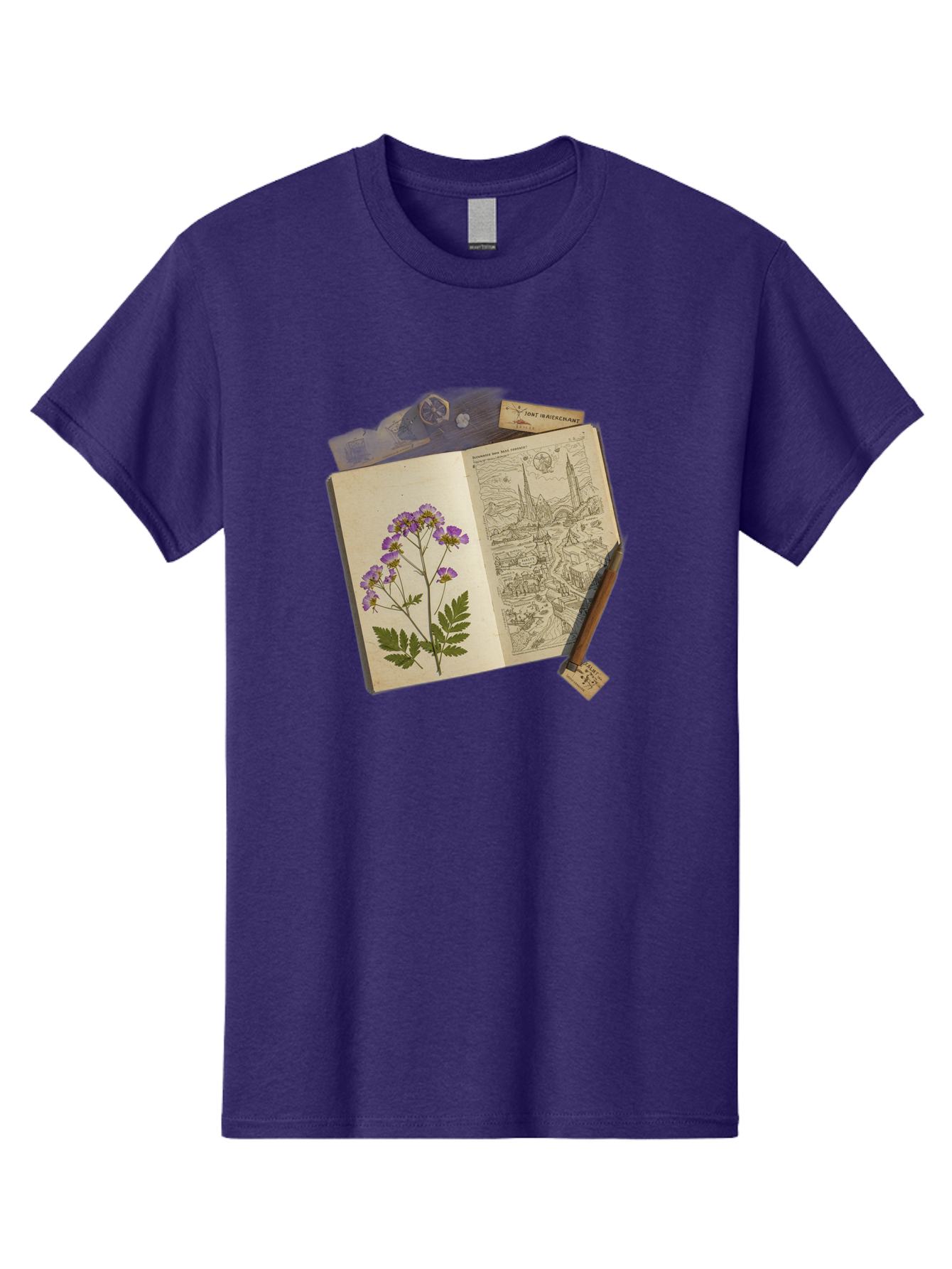 Flora-Illustration-Book Men'S Graphic Tee, 100% Cotton, Comfortable Casual Summer Wear, Machine Washable, Vintage Camera, Old Camera, Antique Camera, Black Camera, Classic Photography, Photography Equipment, Nostalgic Device, Film Camera, Bag455