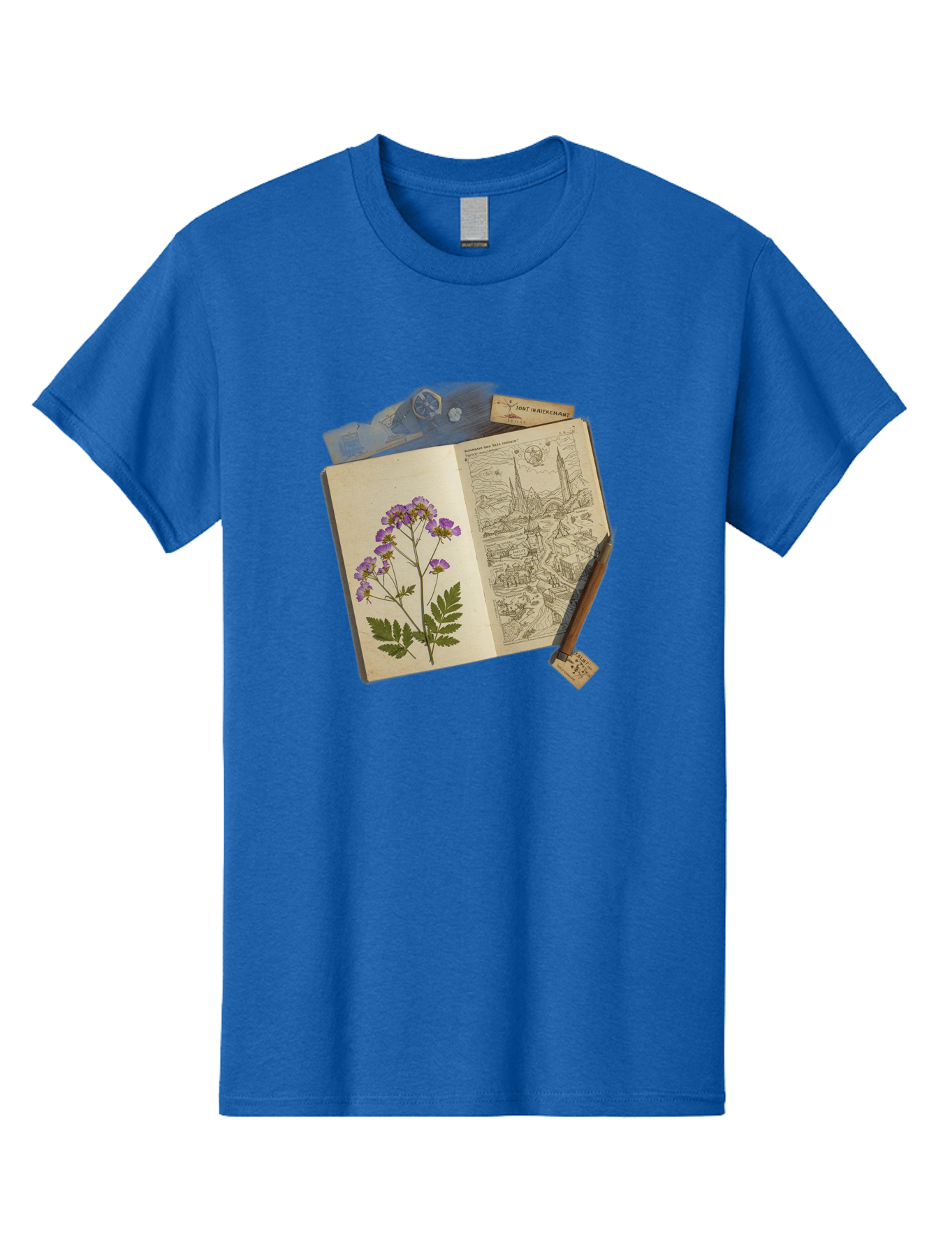 Flora-Illustration-Book Men'S Graphic Tee, 100% Cotton, Comfortable Casual Summer Wear, Machine Washable, Vintage Camera, Old Camera, Antique Camera, Black Camera, Classic Photography, Photography Equipment, Nostalgic Device, Film Camera, Bag455