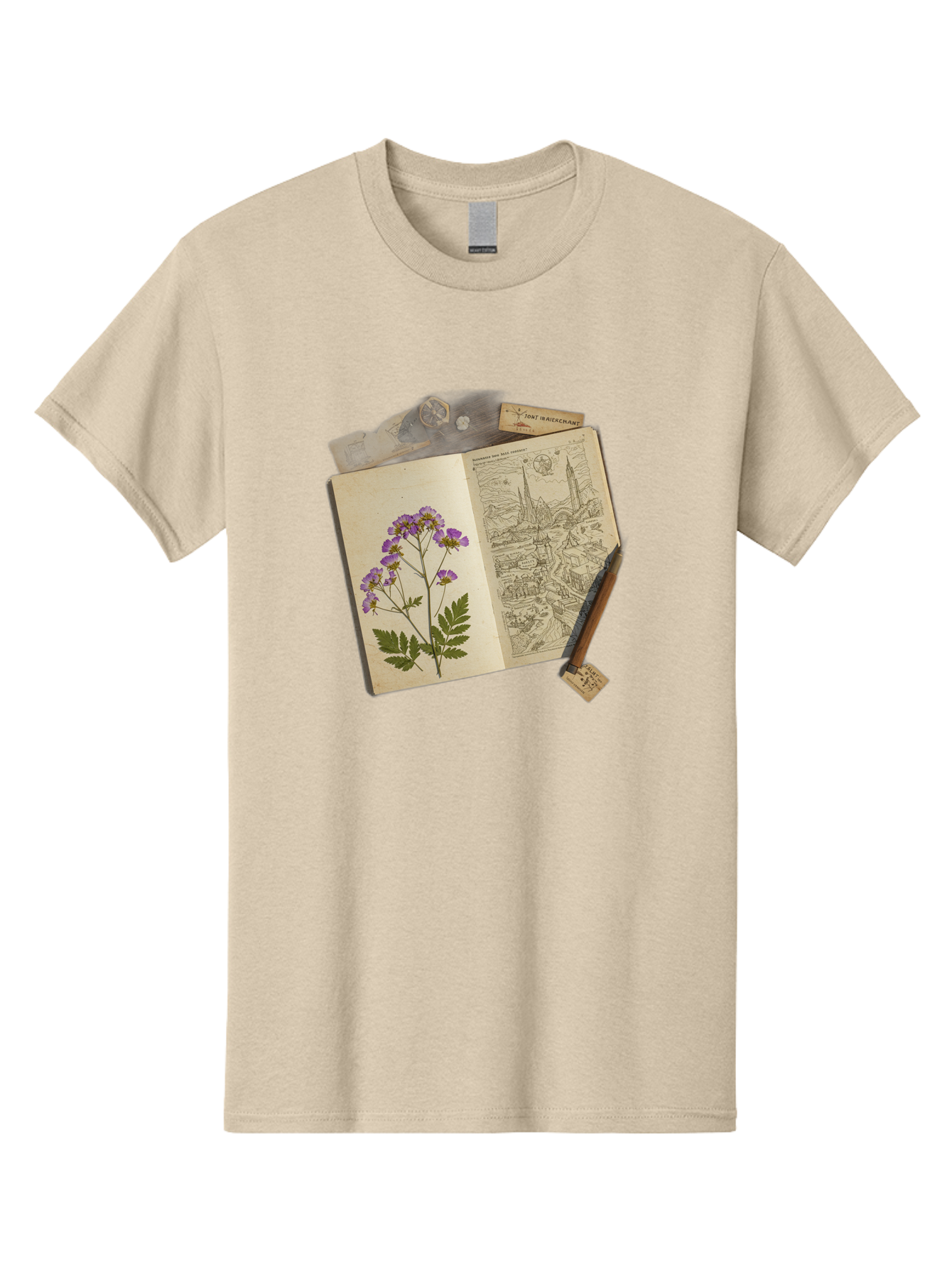 Flora-Illustration-Book Men'S Graphic Tee, 100% Cotton, Comfortable Casual Summer Wear, Machine Washable, Vintage Camera, Old Camera, Antique Camera, Black Camera, Classic Photography, Photography Equipment, Nostalgic Device, Film Camera, Bag455