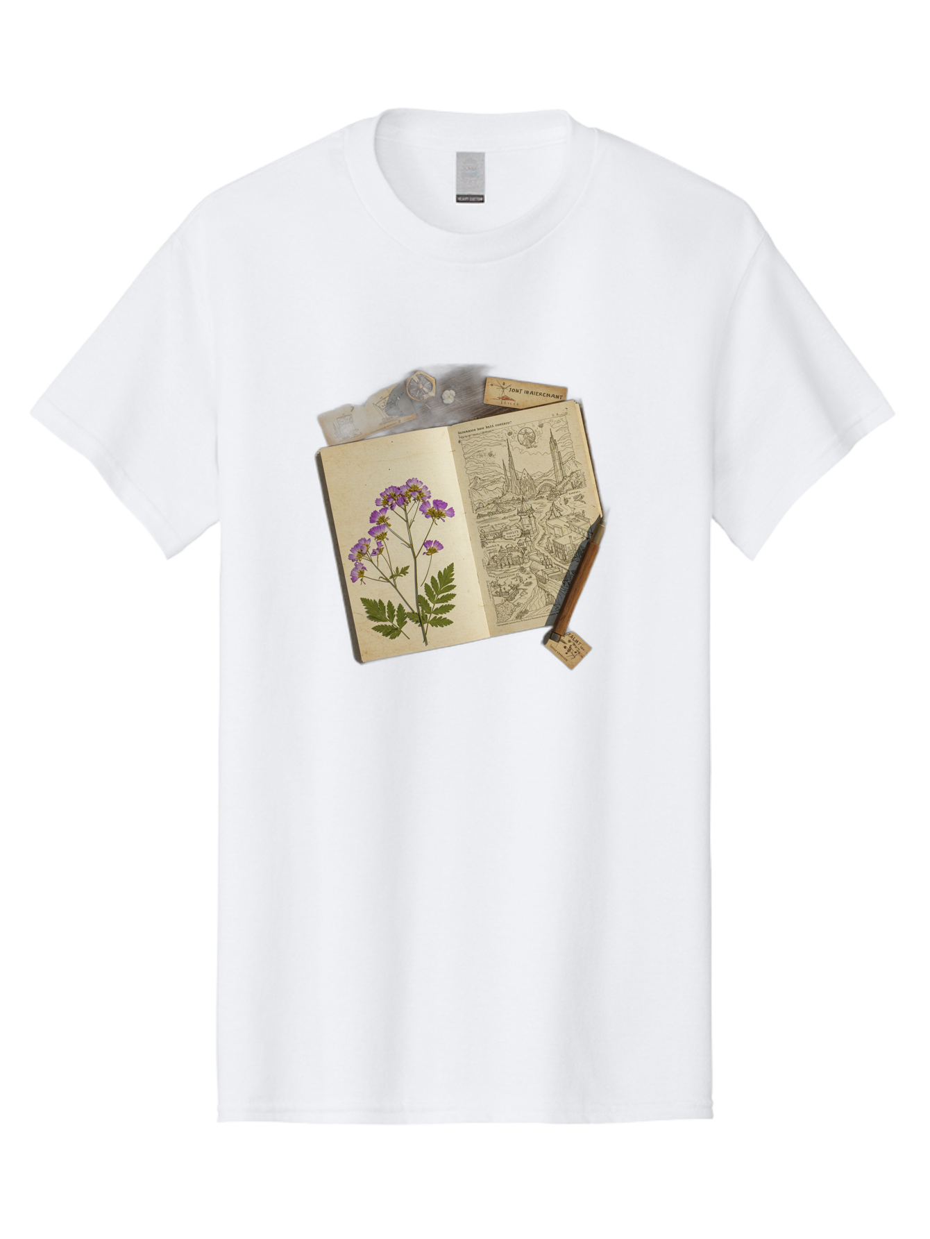Flora-Illustration-Book Men'S Graphic Tee, 100% Cotton, Comfortable Casual Summer Wear, Machine Washable, Vintage Camera, Old Camera, Antique Camera, Black Camera, Classic Photography, Photography Equipment, Nostalgic Device, Film Camera, Bag455