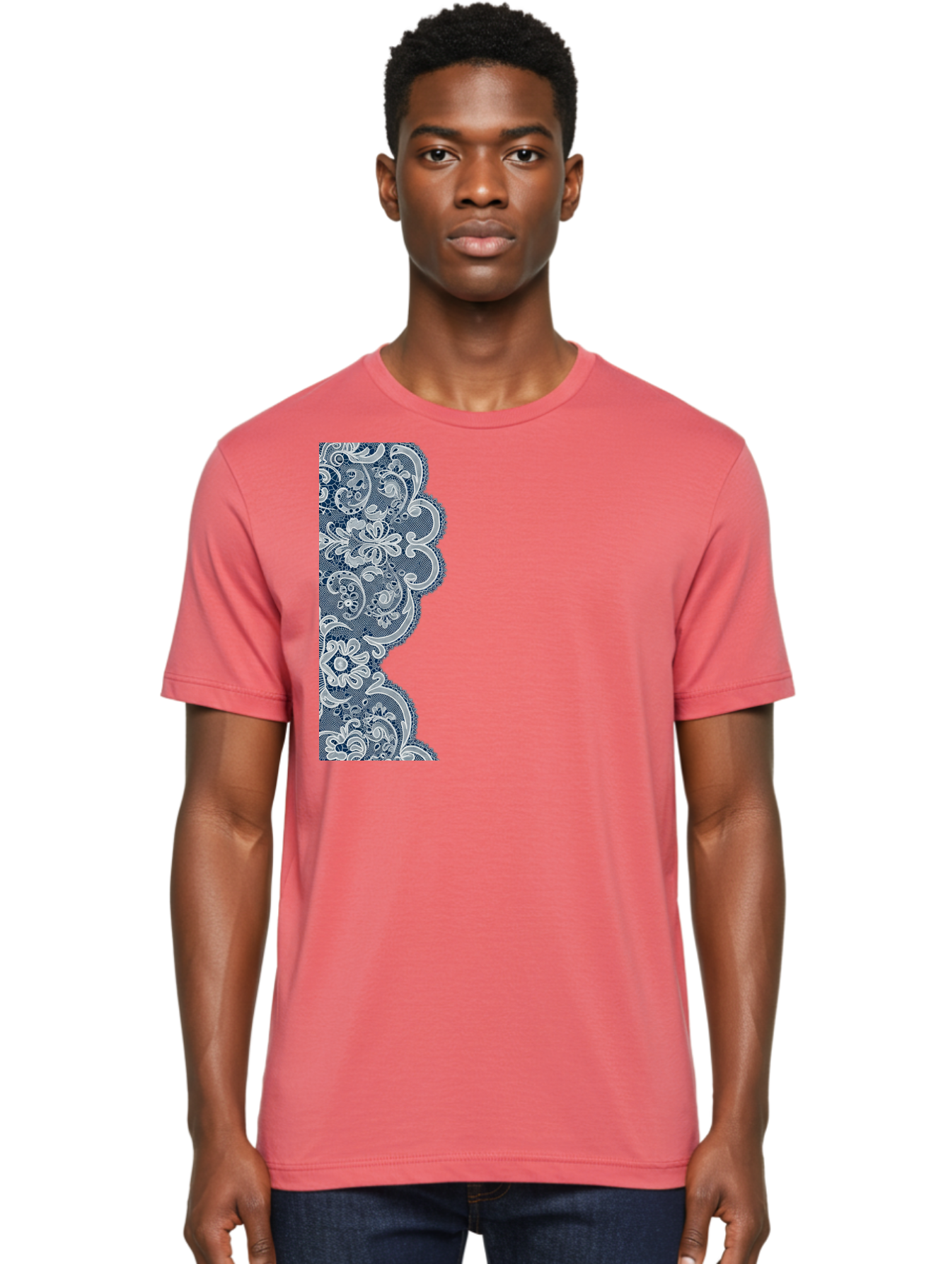 Floral-Lace-Border Men'S Graphic Tee, 100% Cotton, Comfortable Casual Summer Wear, Machine Washable, Vintage Camera, Old Camera, Antique Camera, Black Camera, Classic Photography, Photography Equipment, Nostalgic Device, Film Camera, Bag460