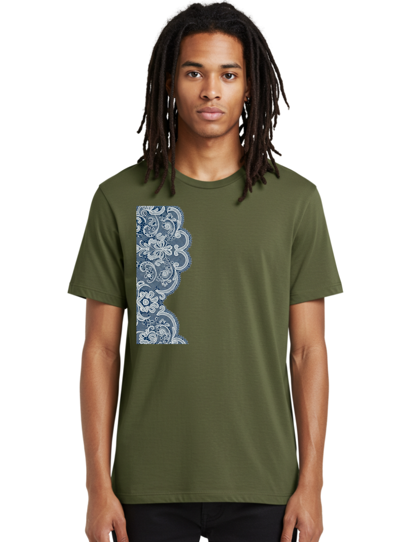 Floral-Lace-Border Men'S Graphic Tee, 100% Cotton, Comfortable Casual Summer Wear, Machine Washable, Vintage Camera, Old Camera, Antique Camera, Black Camera, Classic Photography, Photography Equipment, Nostalgic Device, Film Camera, Bag460