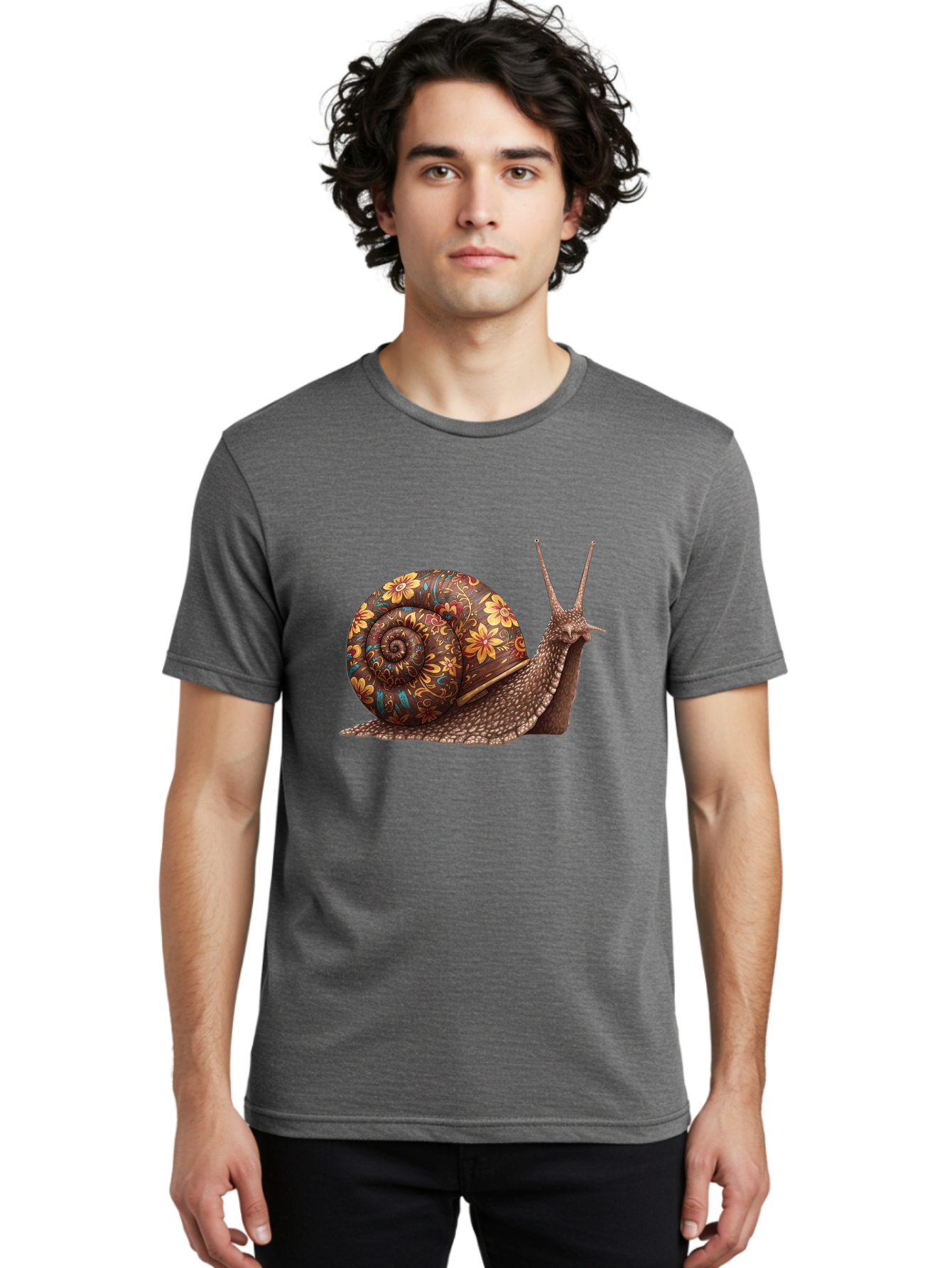 Floral-Snail-2 Men'S Graphic Tee, 100% Cotton, Comfortable Casual Summer Wear, Machine Washable, Vintage Camera, Old Camera, Antique Camera, Black Camera, Classic Photography, Photography Equipment, Nostalgic Device, Film Camera, Camera Art Bag464