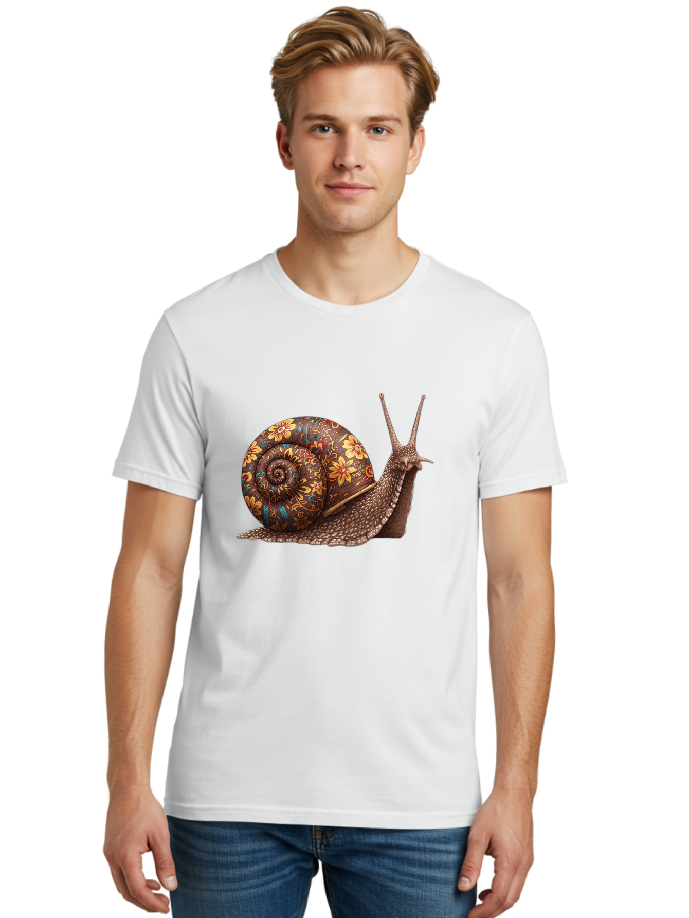 Floral-Snail-2 Men'S Graphic Tee, 100% Cotton, Comfortable Casual Summer Wear, Machine Washable, Vintage Camera, Old Camera, Antique Camera, Black Camera, Classic Photography, Photography Equipment, Nostalgic Device, Film Camera, Camera Art Bag464