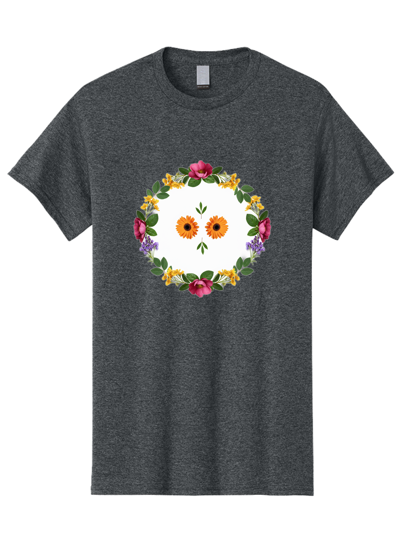 Floral-Wreath Men'S Graphic Tee, 100% Cotton, Comfortable Casual Summer Wear, Machine Washable, Vintage Camera, Old Camera, Antique Camera, Black Camera, Classic Photography, Photography Equipment, Nostalgic Device, Film Camera, Camera Art Bag468