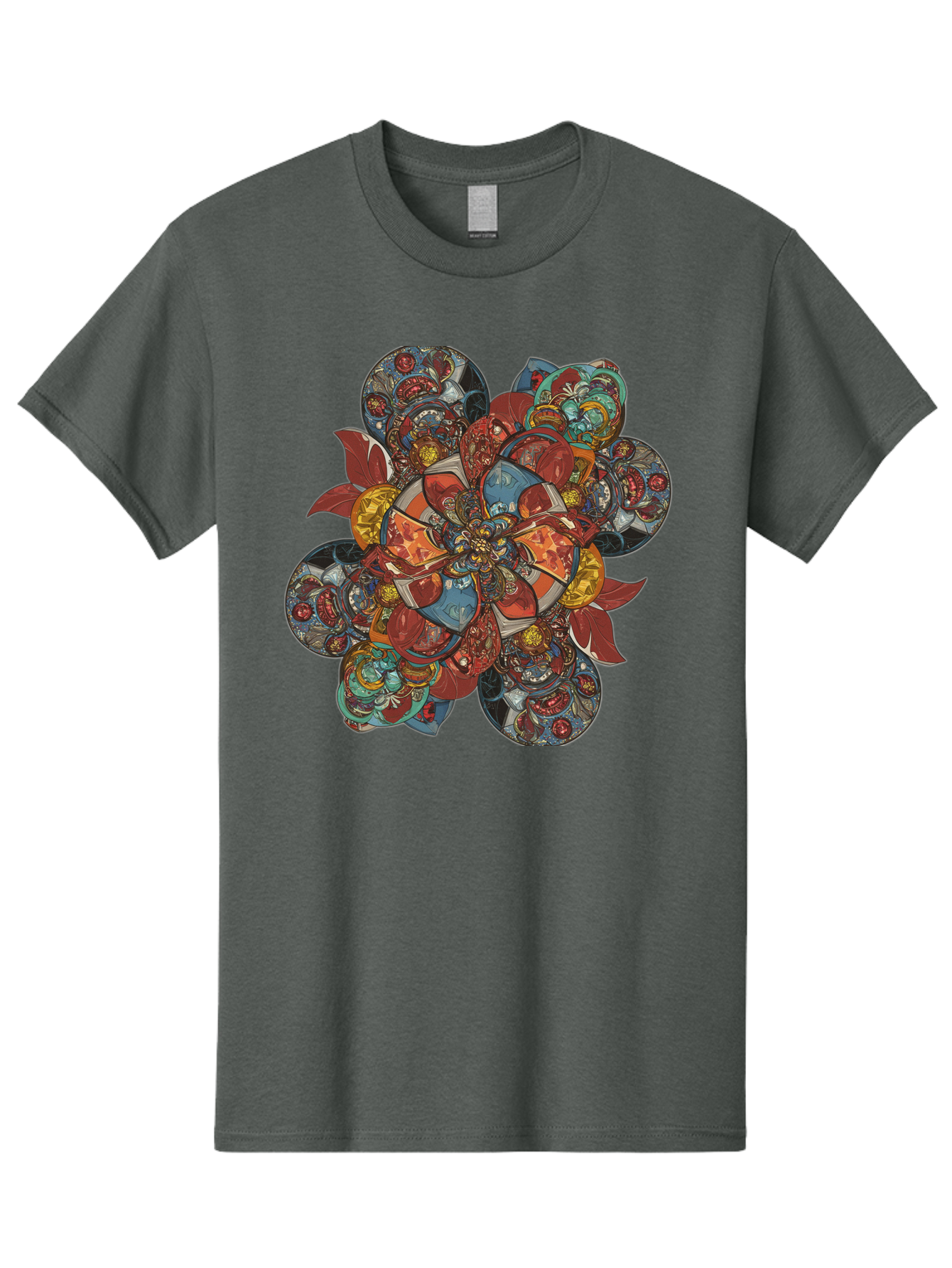 Flower-Mandala Men'S Graphic Tee, 100% Cotton, Comfortable Casual Summer Wear, Machine Washable, Vintage Camera, Old Camera, Antique Camera, Black Camera, Classic Photography, Photography Equipment, Nostalgic Device, Film Camera, Camera Art Bag472